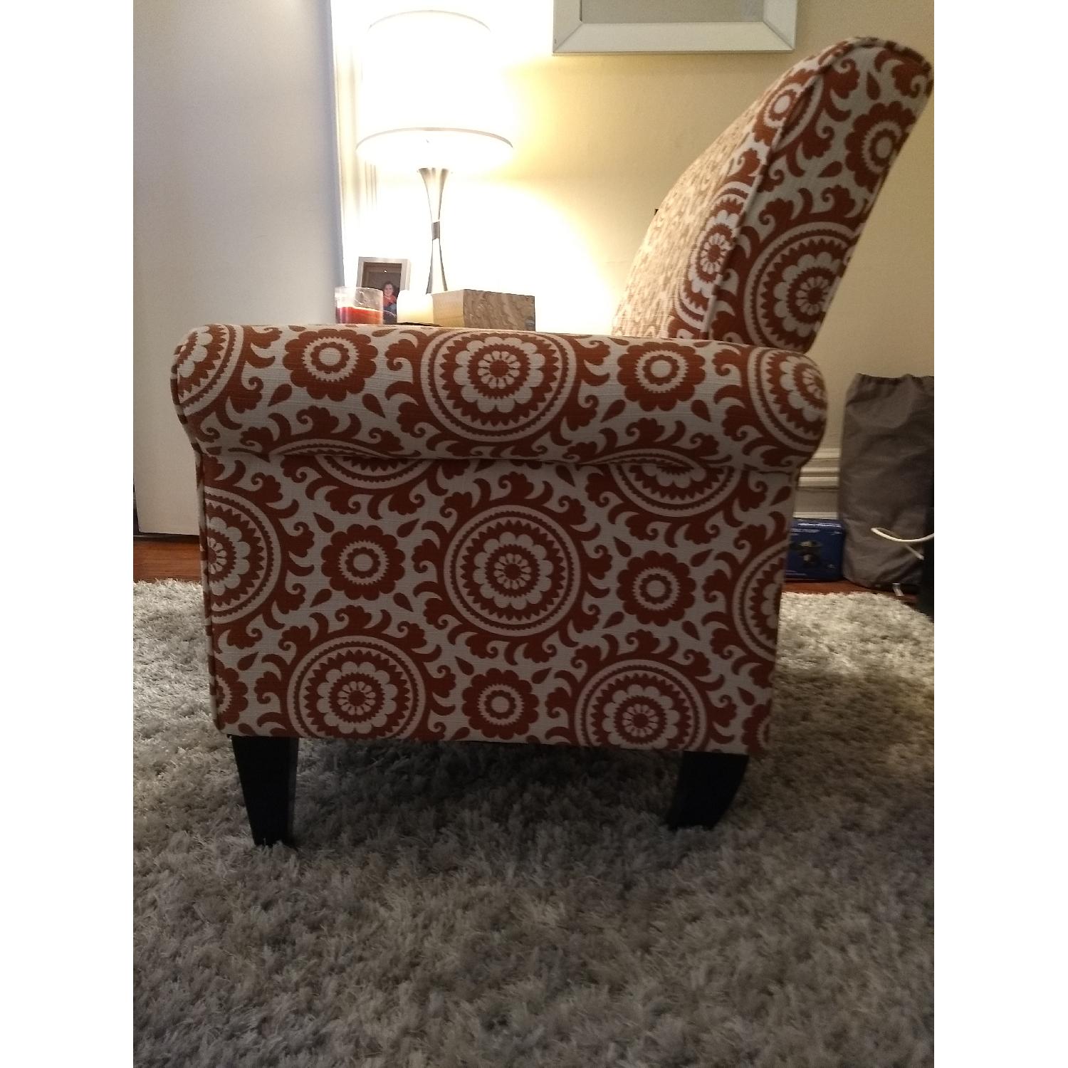 Handy Living Orange Pattern Accent Chair - image-2