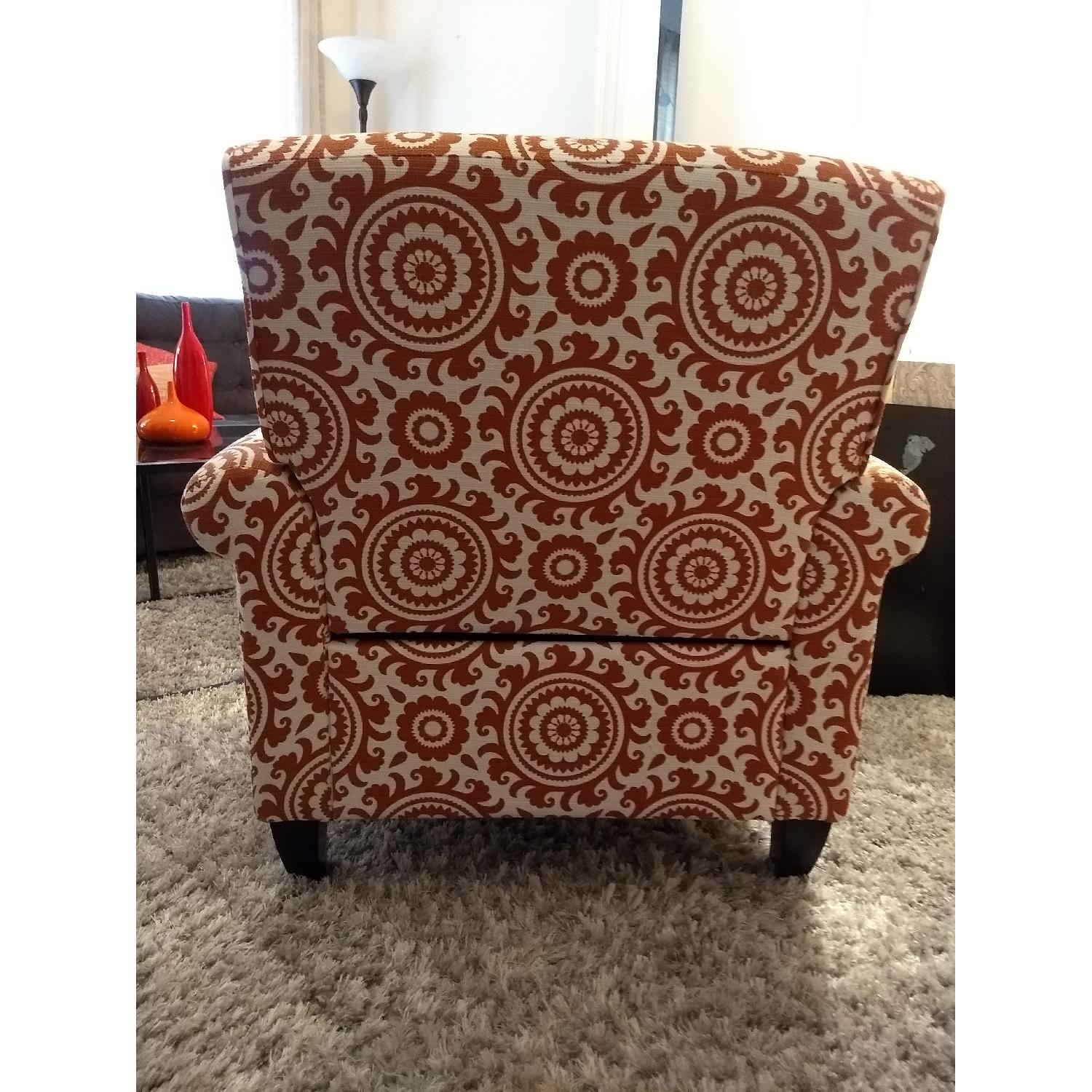 Handy Living Orange Pattern Accent Chair - image-3