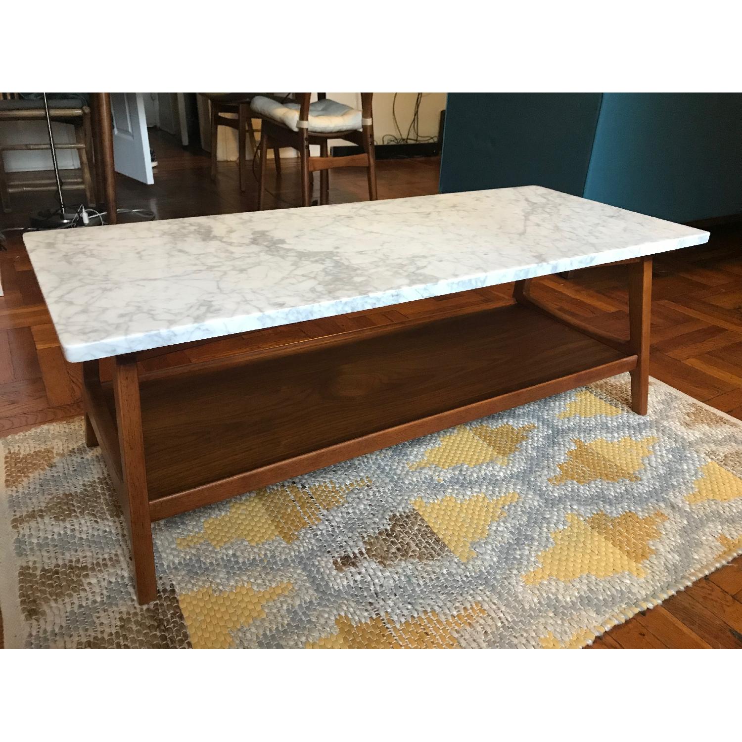 West Elm Reeve Mid-Century Marble Veneer Coffee Table - image-1