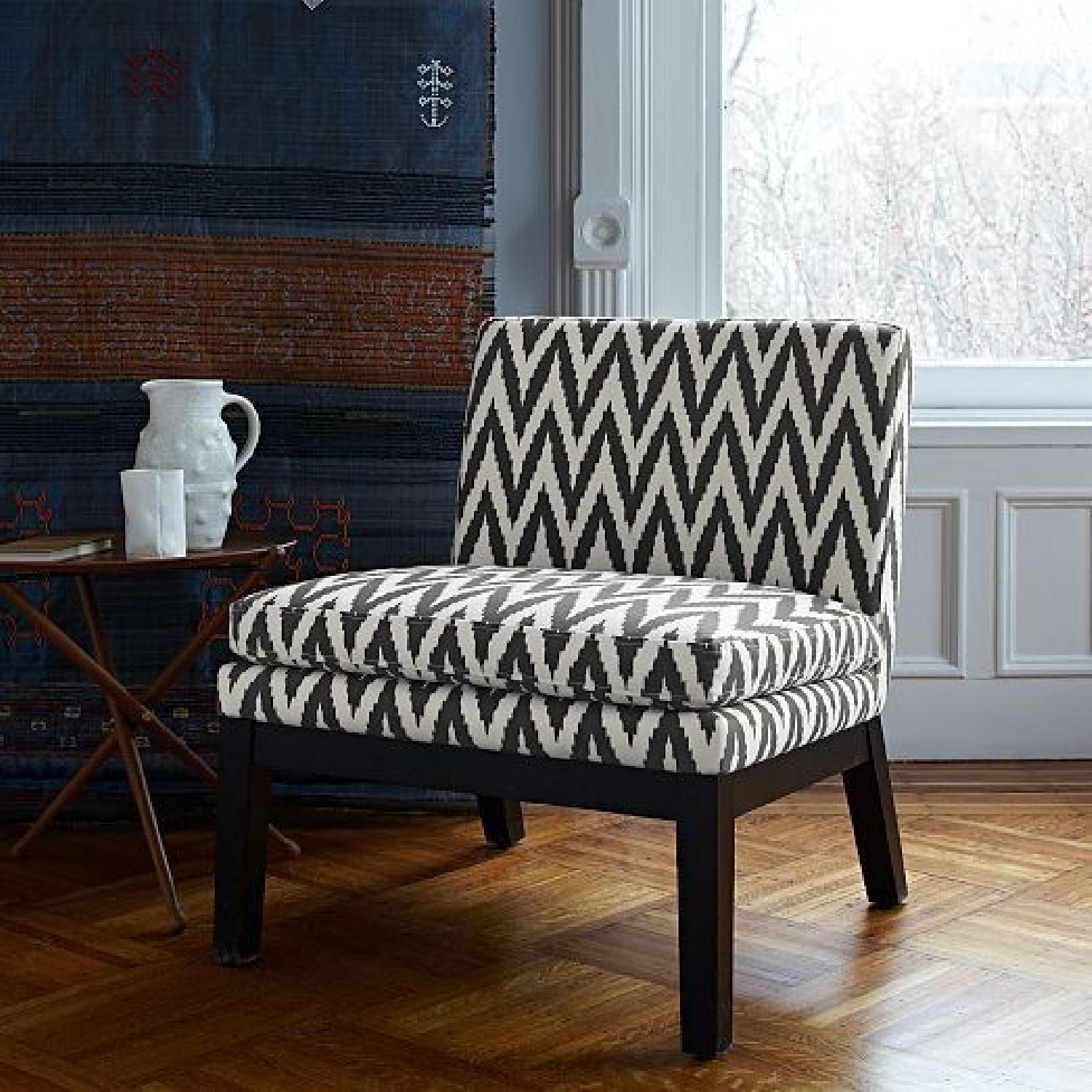 West Elm Navy Slipper Chair - image-5