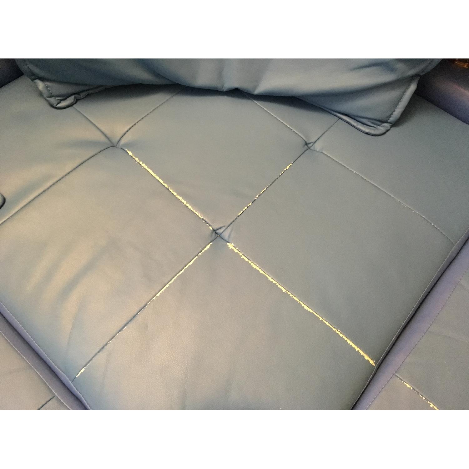 Custom Modern 3 Piece Sectional Sofa in Blue Leather - image-7
