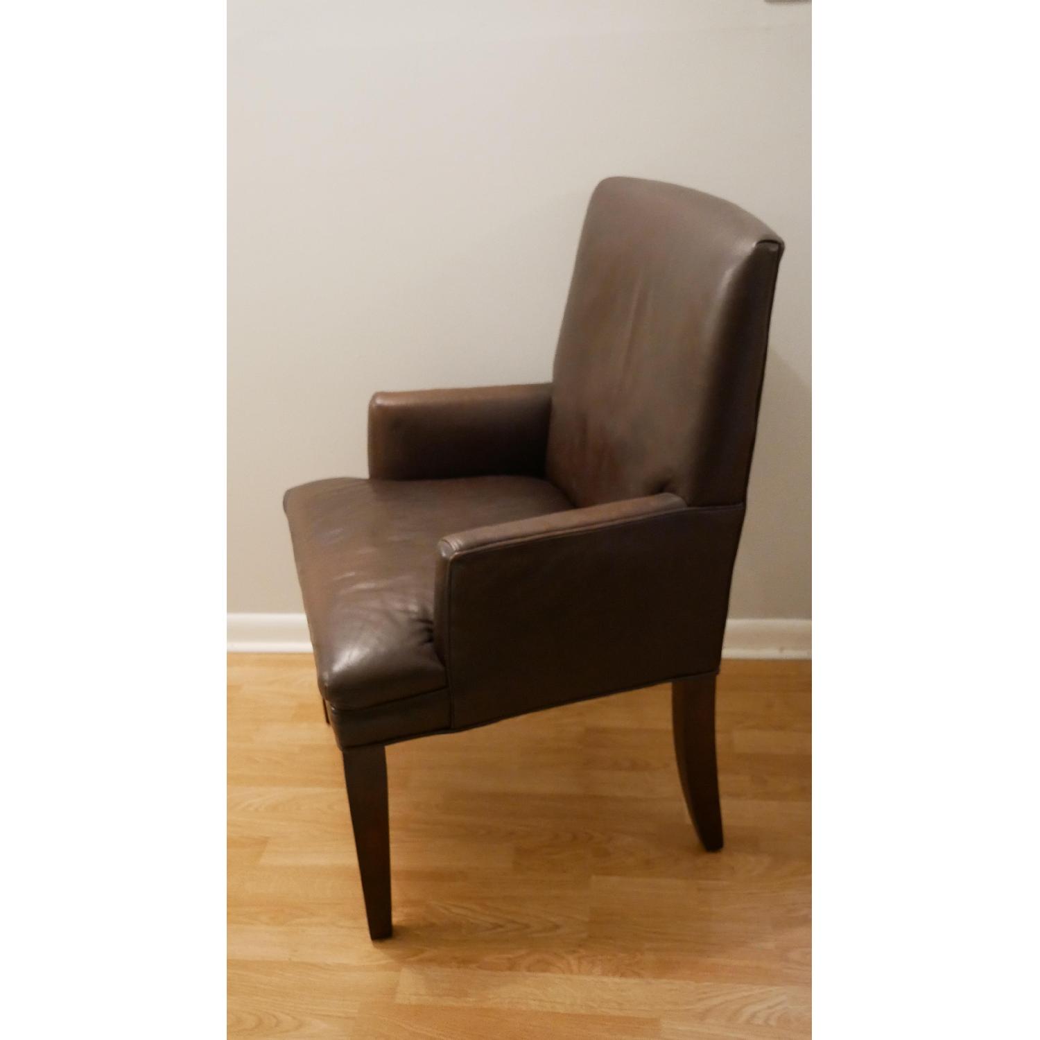 Crate & Barrel Miles Leather Arm Chair - image-1