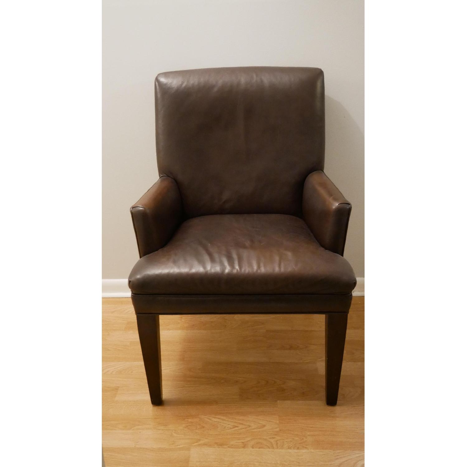Crate & Barrel Miles Leather Arm Chair - image-2