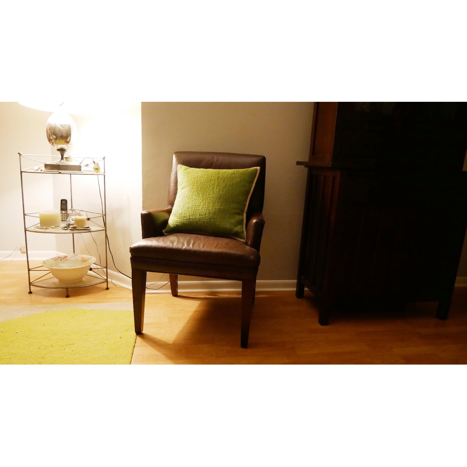 Crate & Barrel Miles Leather Arm Chair - image-3