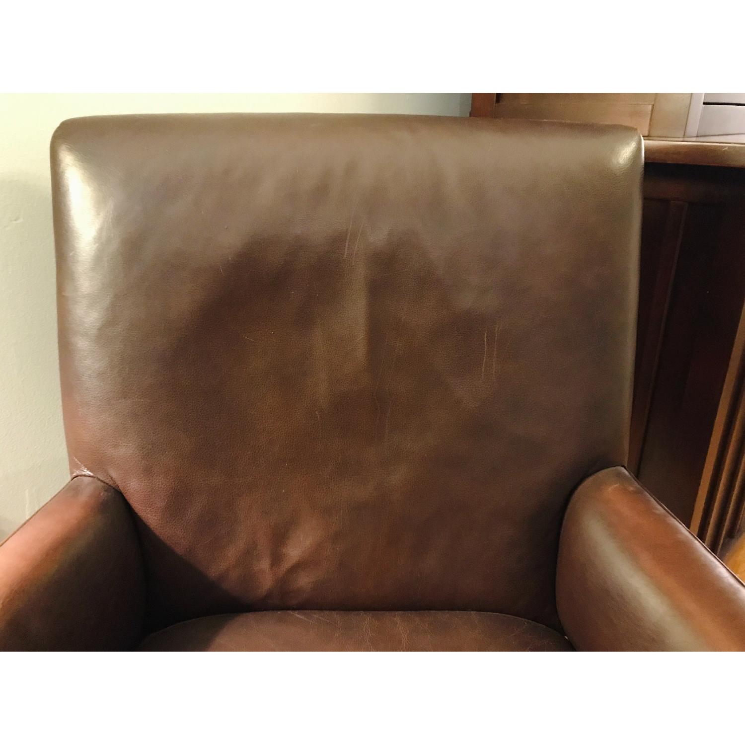 Crate & Barrel Miles Leather Arm Chair - image-4