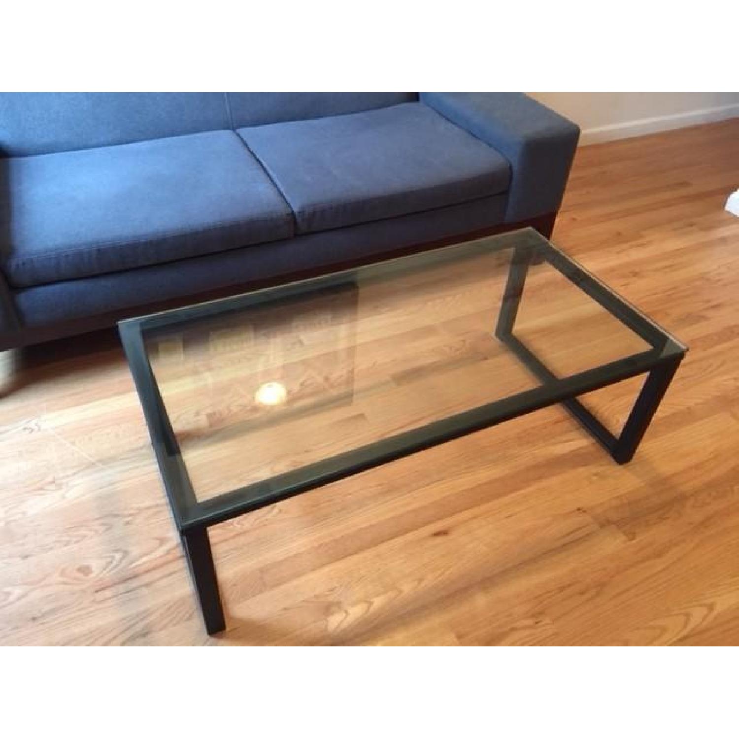 Crate & Barrel Glass Coffee Table - image-1