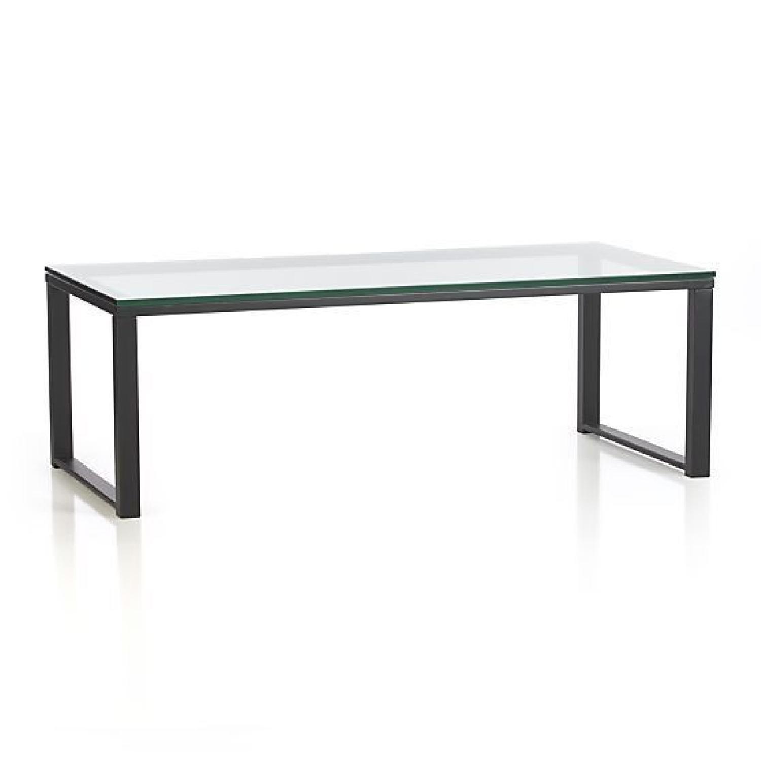 Crate & Barrel Glass Coffee Table - image-3