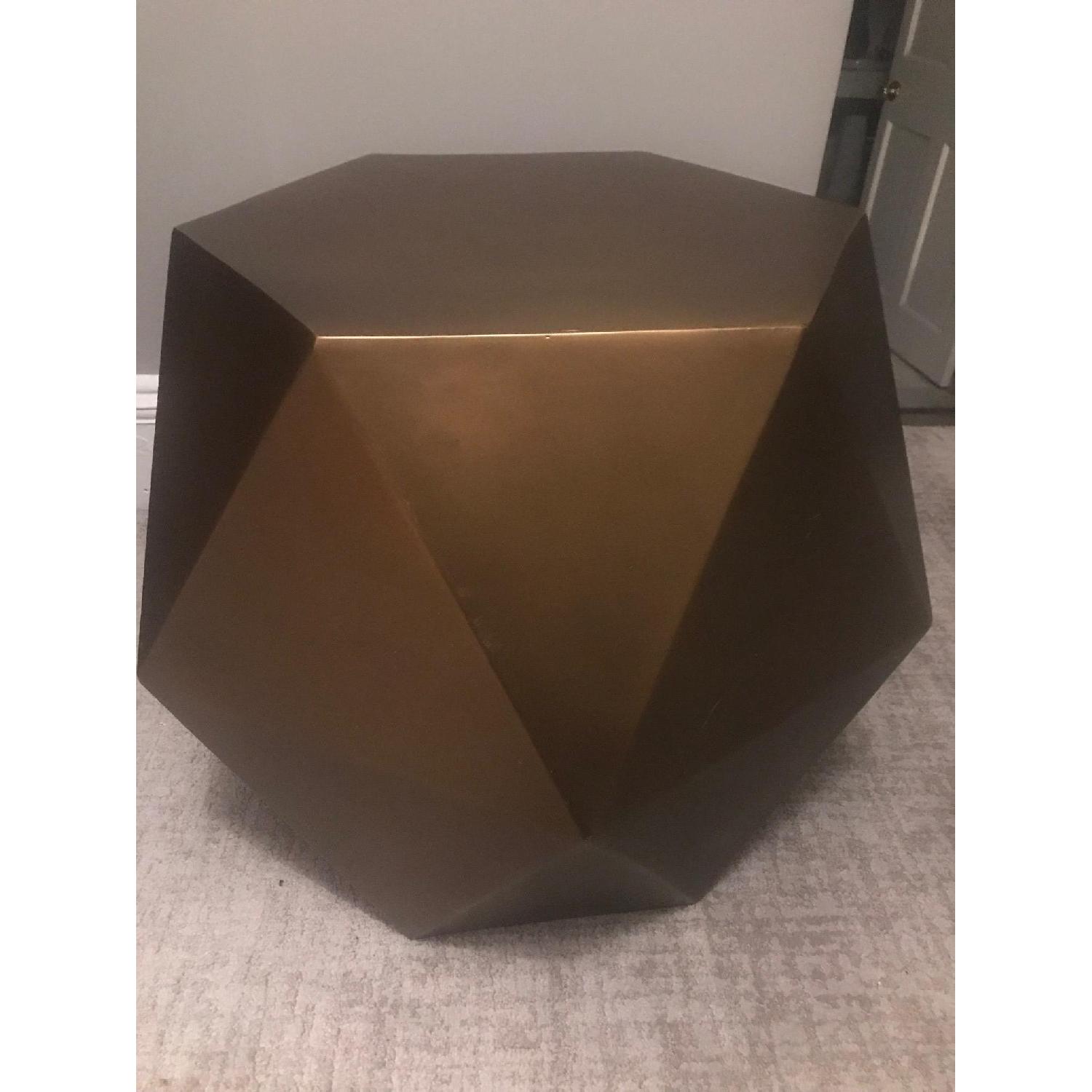 Crate & Barrel Lucida Side Table in Bronze - image-3
