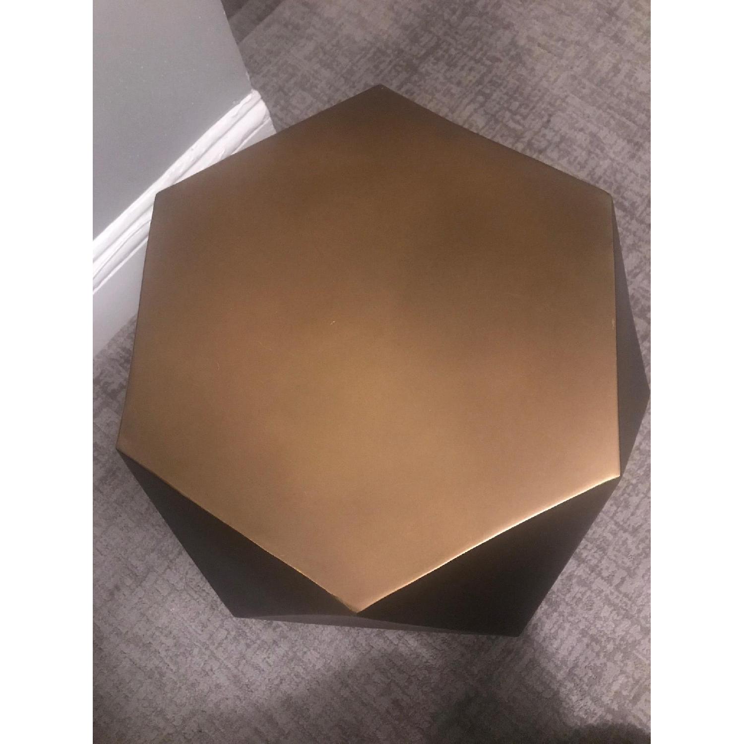 Crate & Barrel Lucida Side Table in Bronze - image-4
