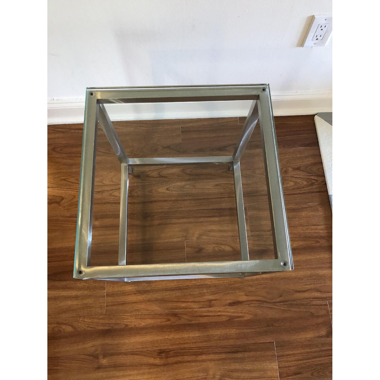 Crate & Barrel Era Glass Side Table - image-2