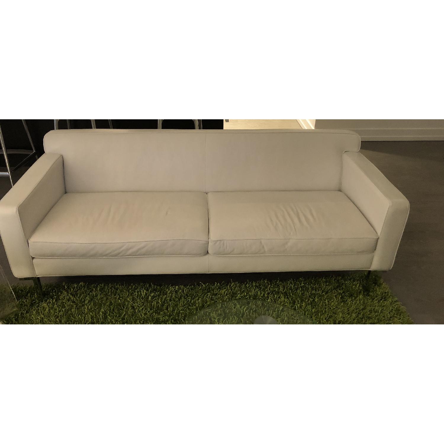 Design Within Reach White Leather Couch - image-2