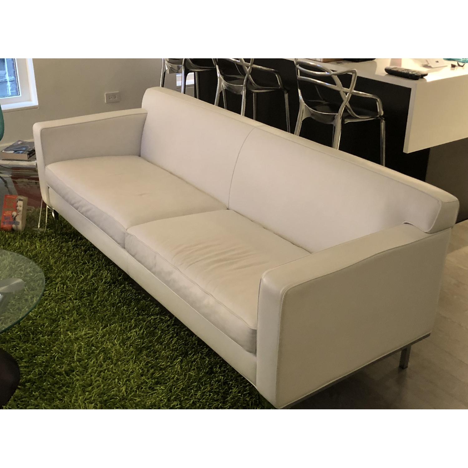 Design Within Reach White Leather Couch - image-3