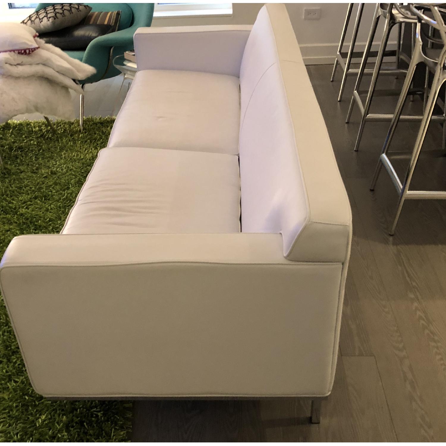 Design Within Reach White Leather Couch - image-4