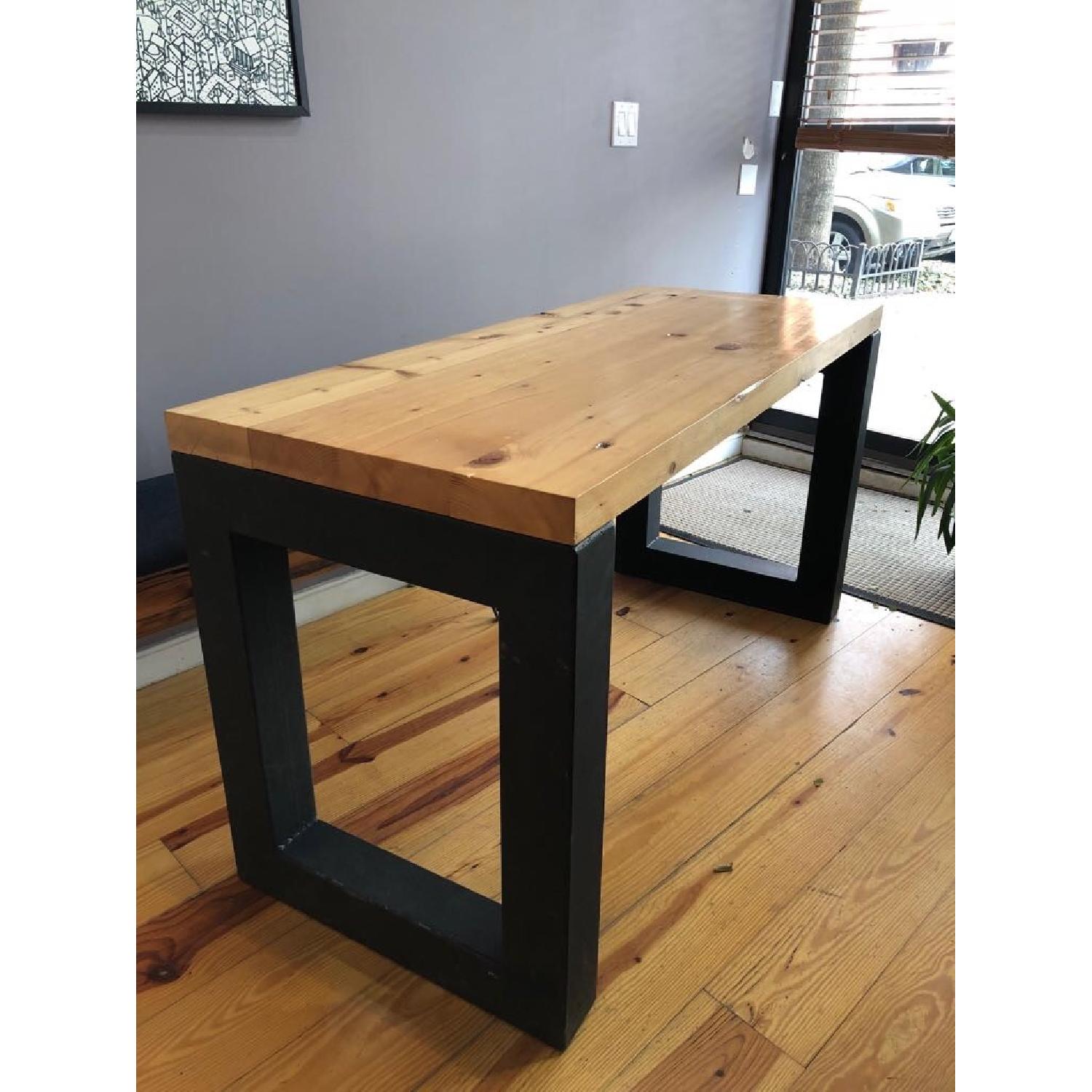 Custom Made White Oak Desk w/ Steel Legs - image-1