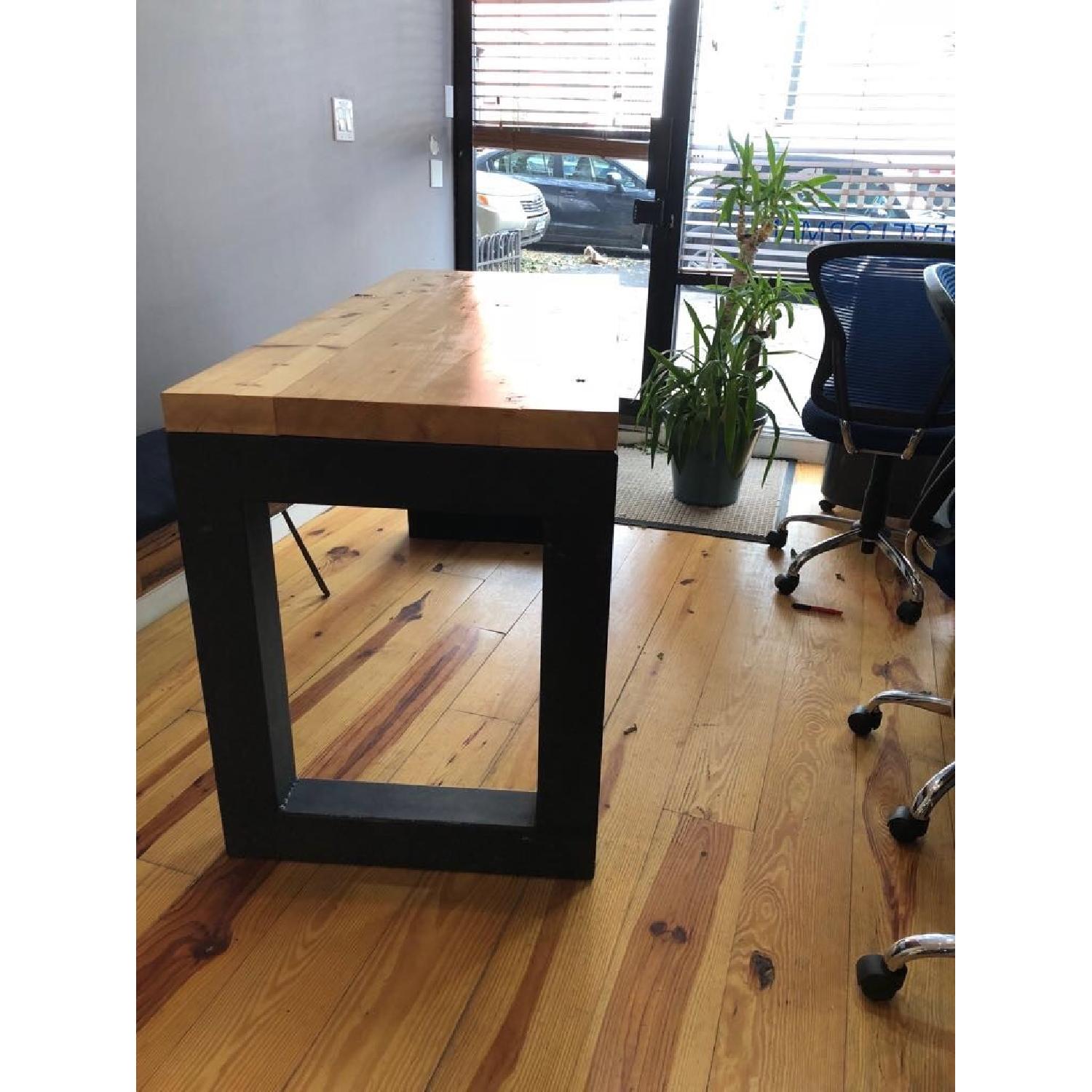 Custom Made White Oak Desk w/ Steel Legs - image-2