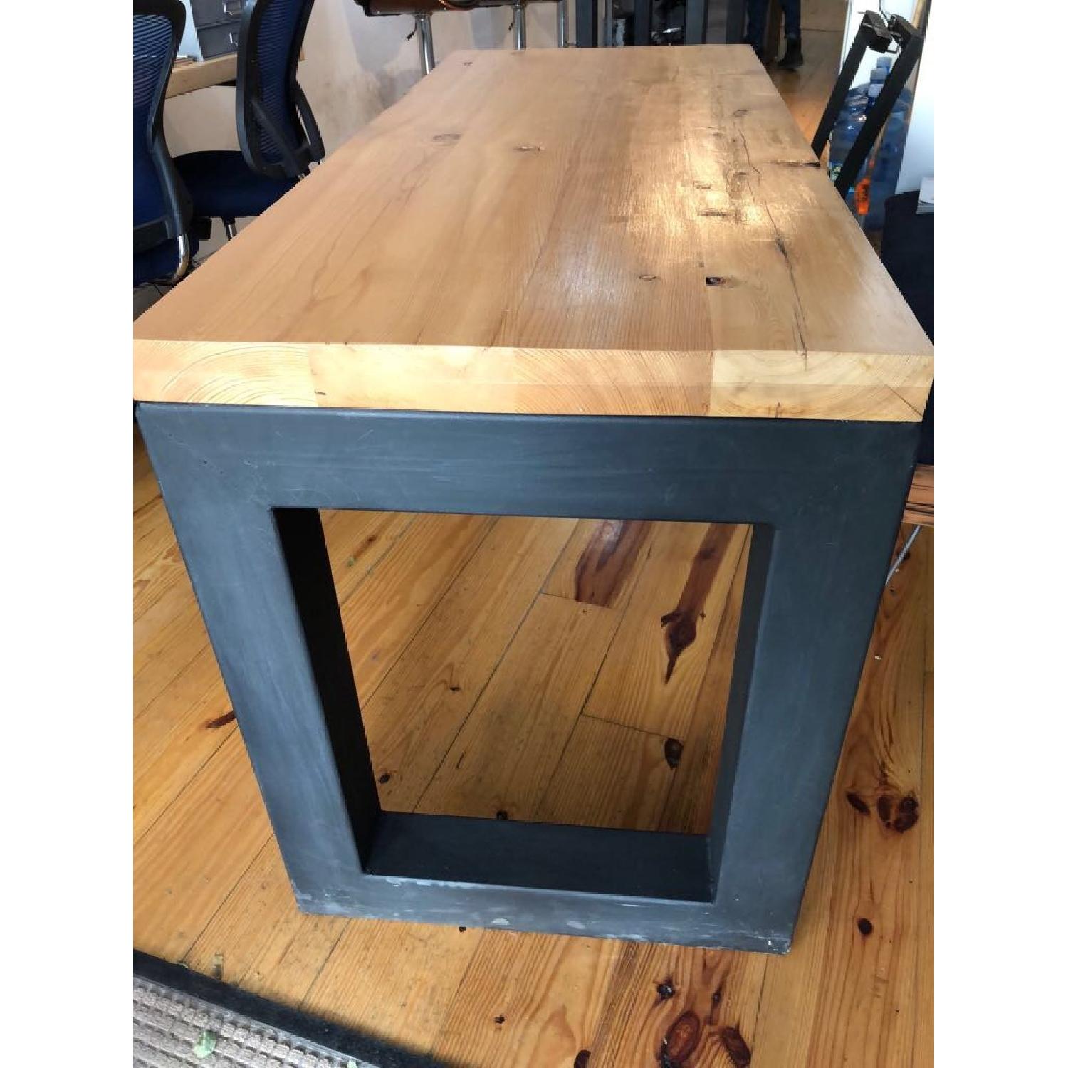 Custom Made White Oak Desk w/ Steel Legs - image-3