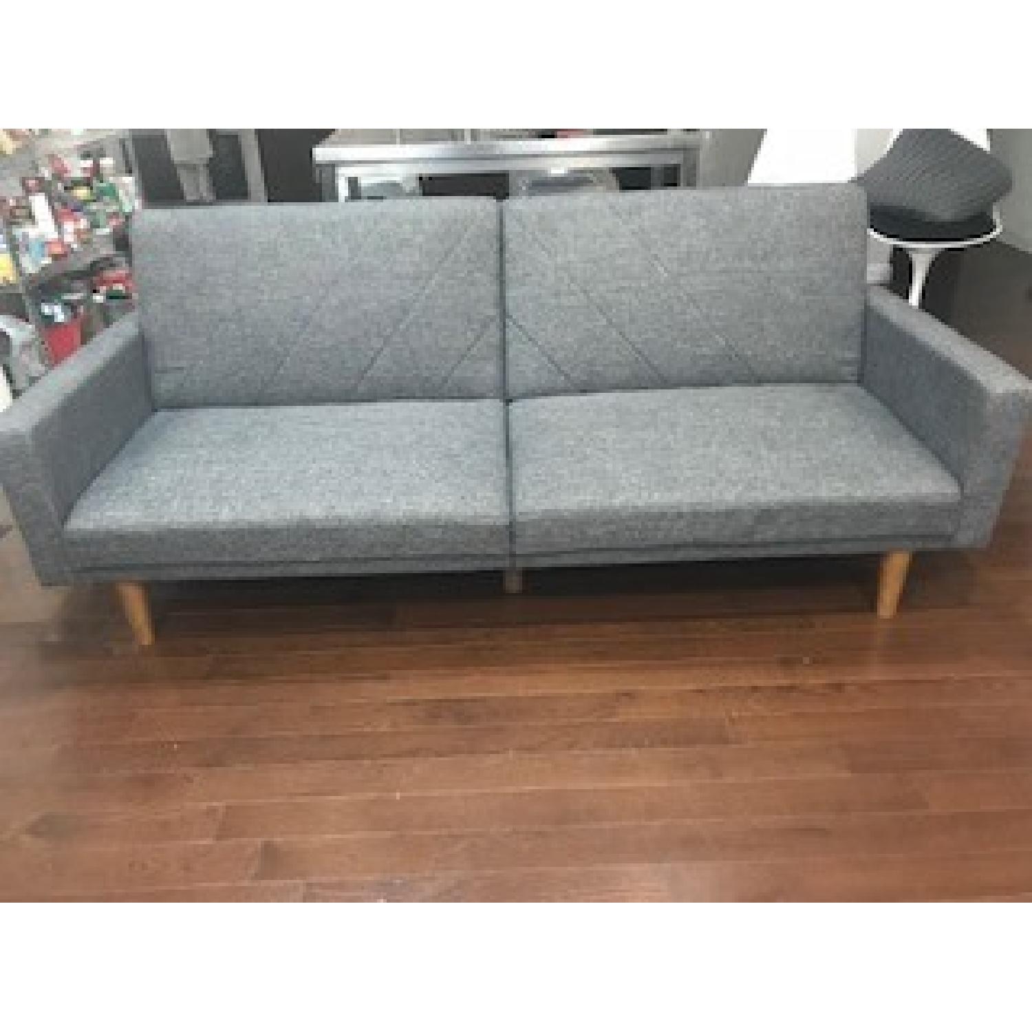 DHP Paxson Linen Convertible Sofa in Charcoal Gray - image-1