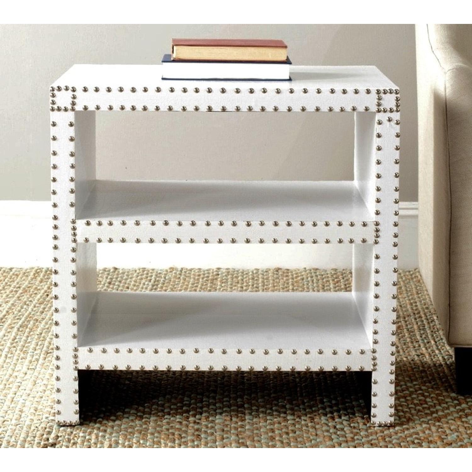 Safavieh Lacey Nailhead White Side Table - image-1