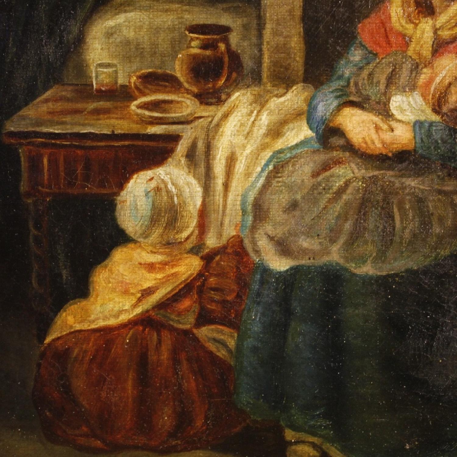 19th Century French Interior Scene Painting - image-7