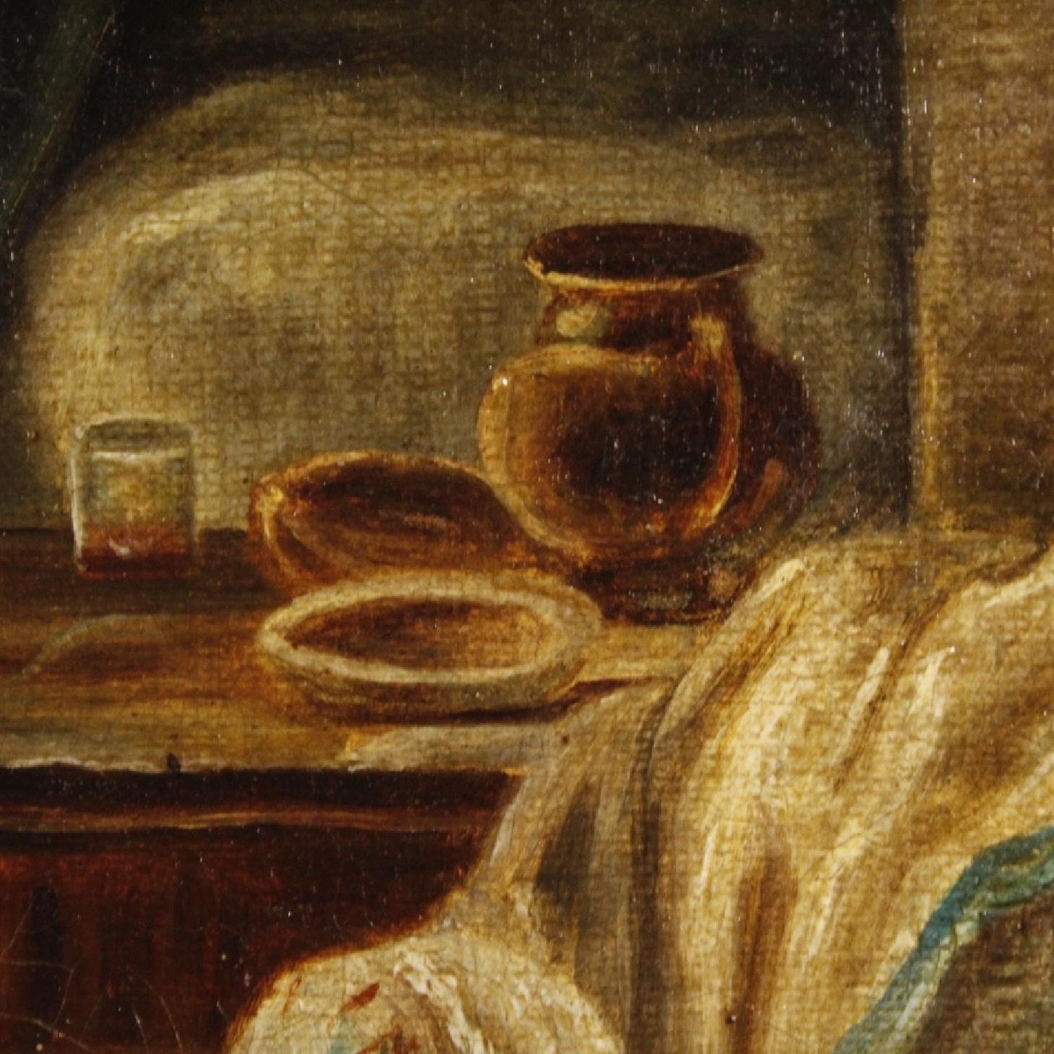 19th Century French Interior Scene Painting - image-9