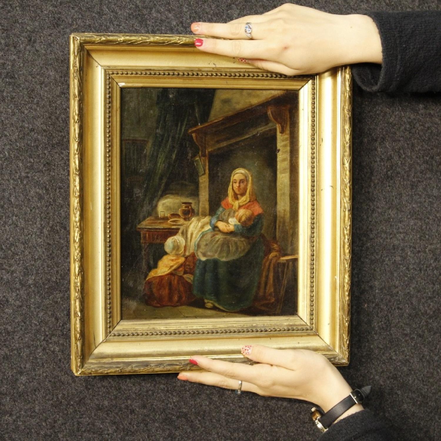 19th Century French Interior Scene Painting - image-14