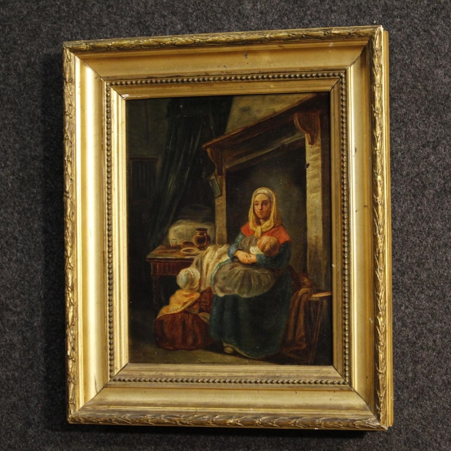 19th Century French Interior Scene Painting - image-15