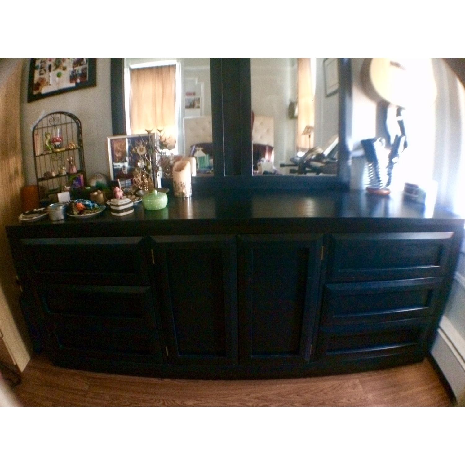 Thomasville 9 Drawer Black Dresser w/ Mirror - image-2