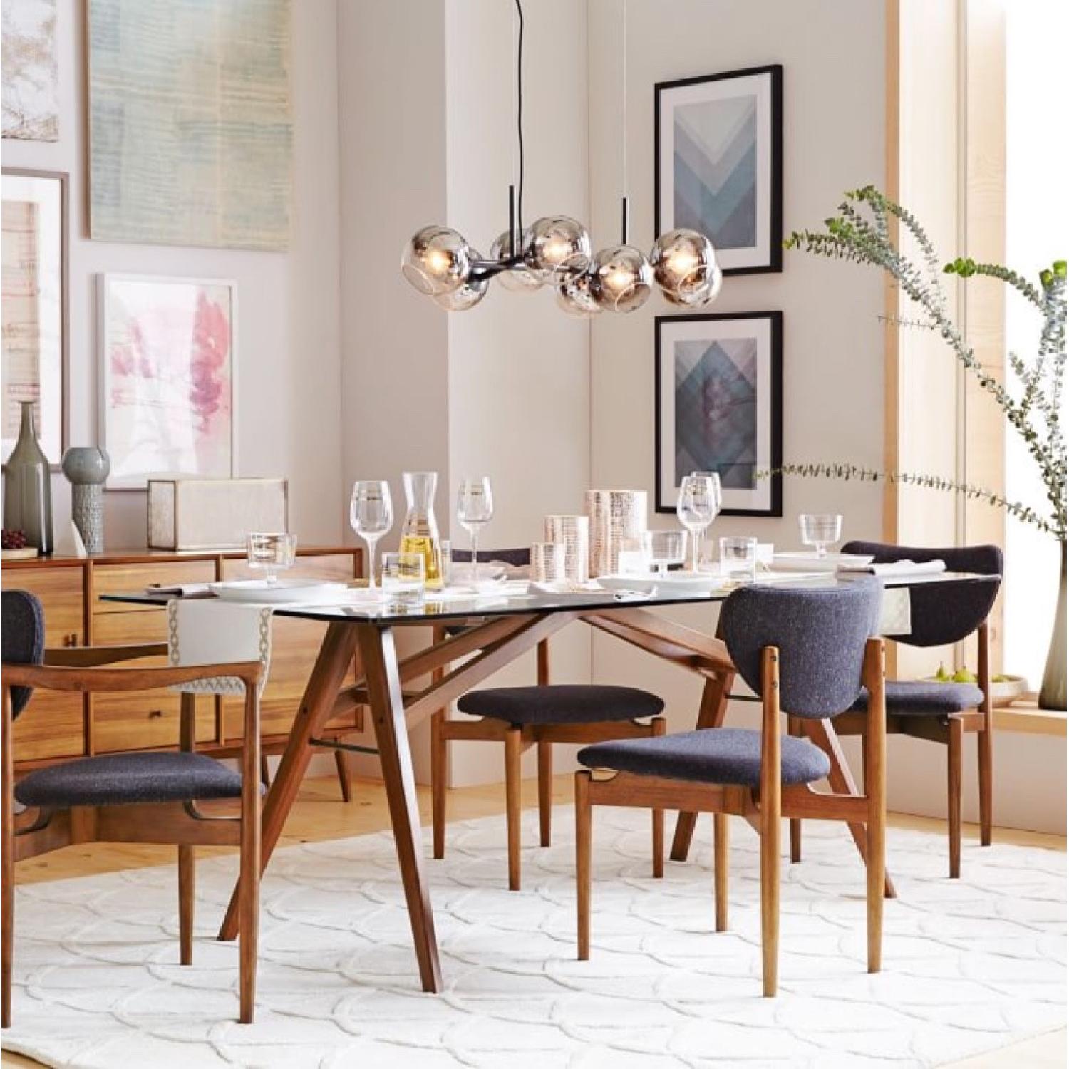 West Elm Jensen Dining Table in Glass/Walnut - image-1