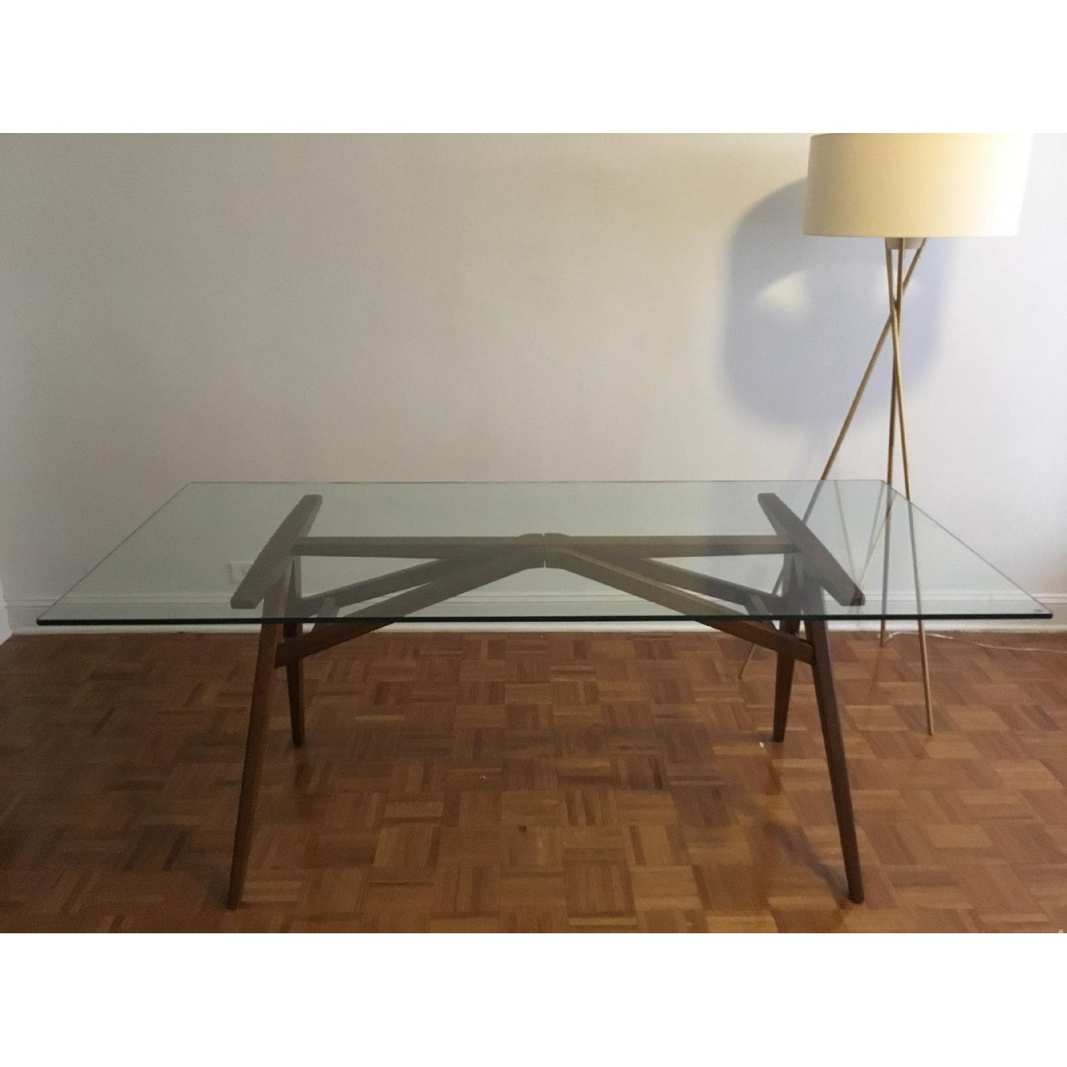 West Elm Jensen Dining Table in Glass/Walnut - image-2