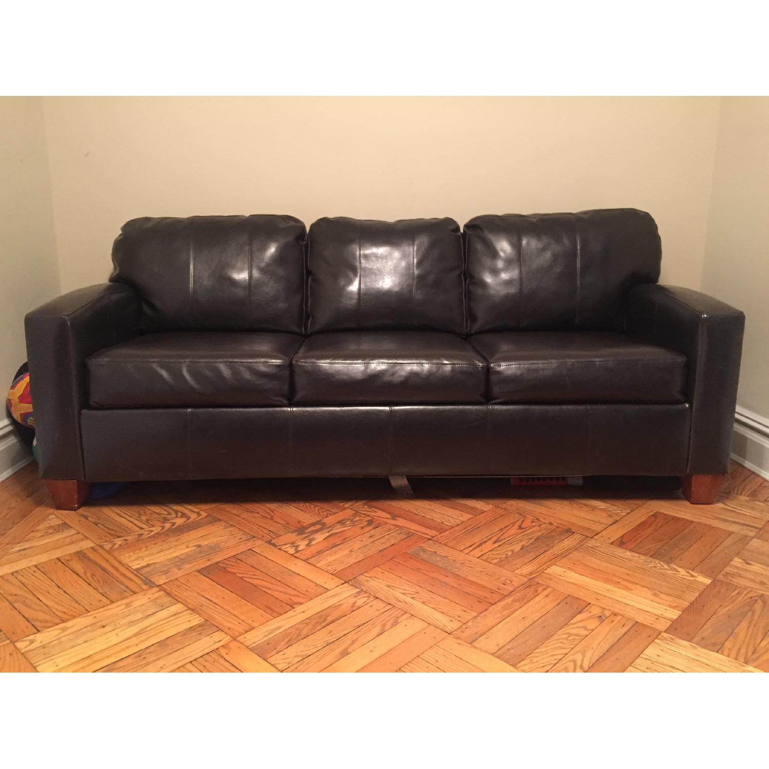 Jennifer Convertibles Leather Sleeper Sofa - image-1
