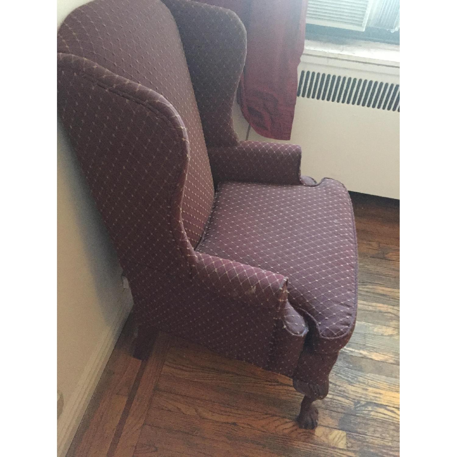 Vintage Purple Wingback Chair - image-2