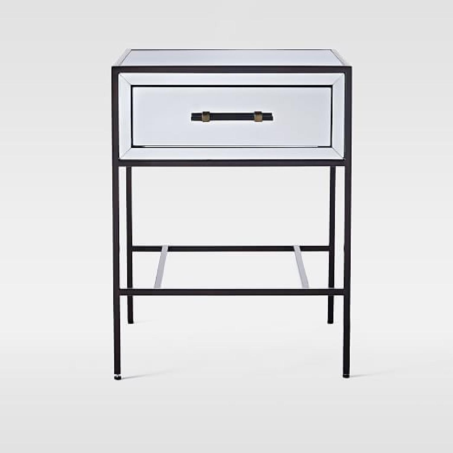 West Elm Mirrored Storage Nightstand AptDeco