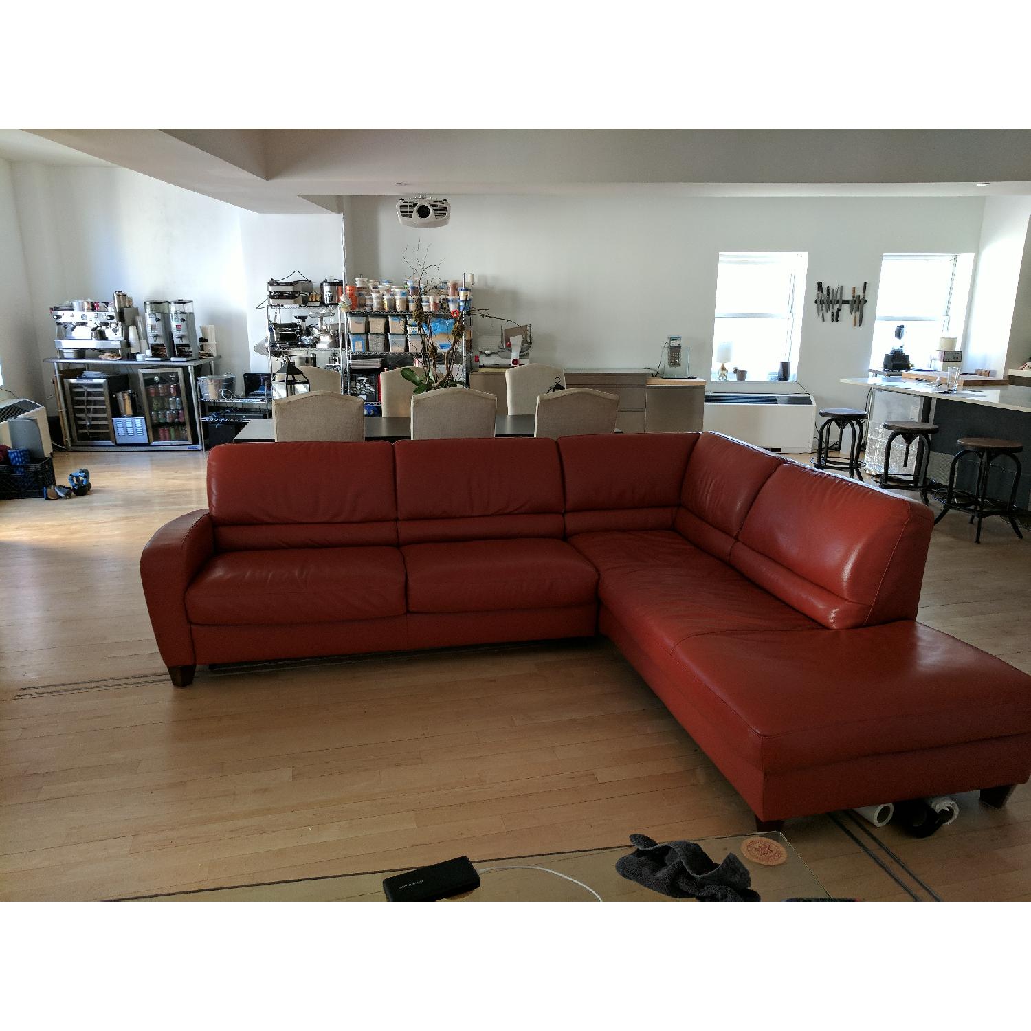 Modern Italian Leather 2-Piece Queen Sleeper Sectional Sofa - image-6