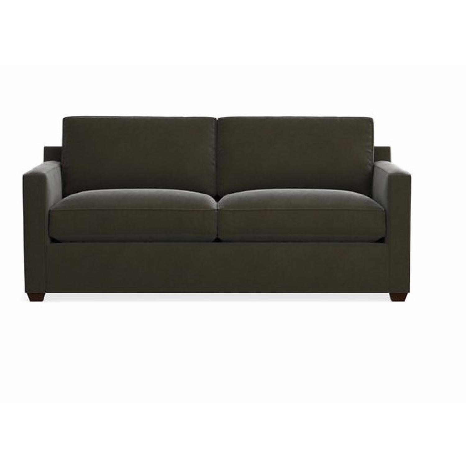 Crate & Barrel Davis Queen Size Sleeper Sofa in Pewter Color AptDeco