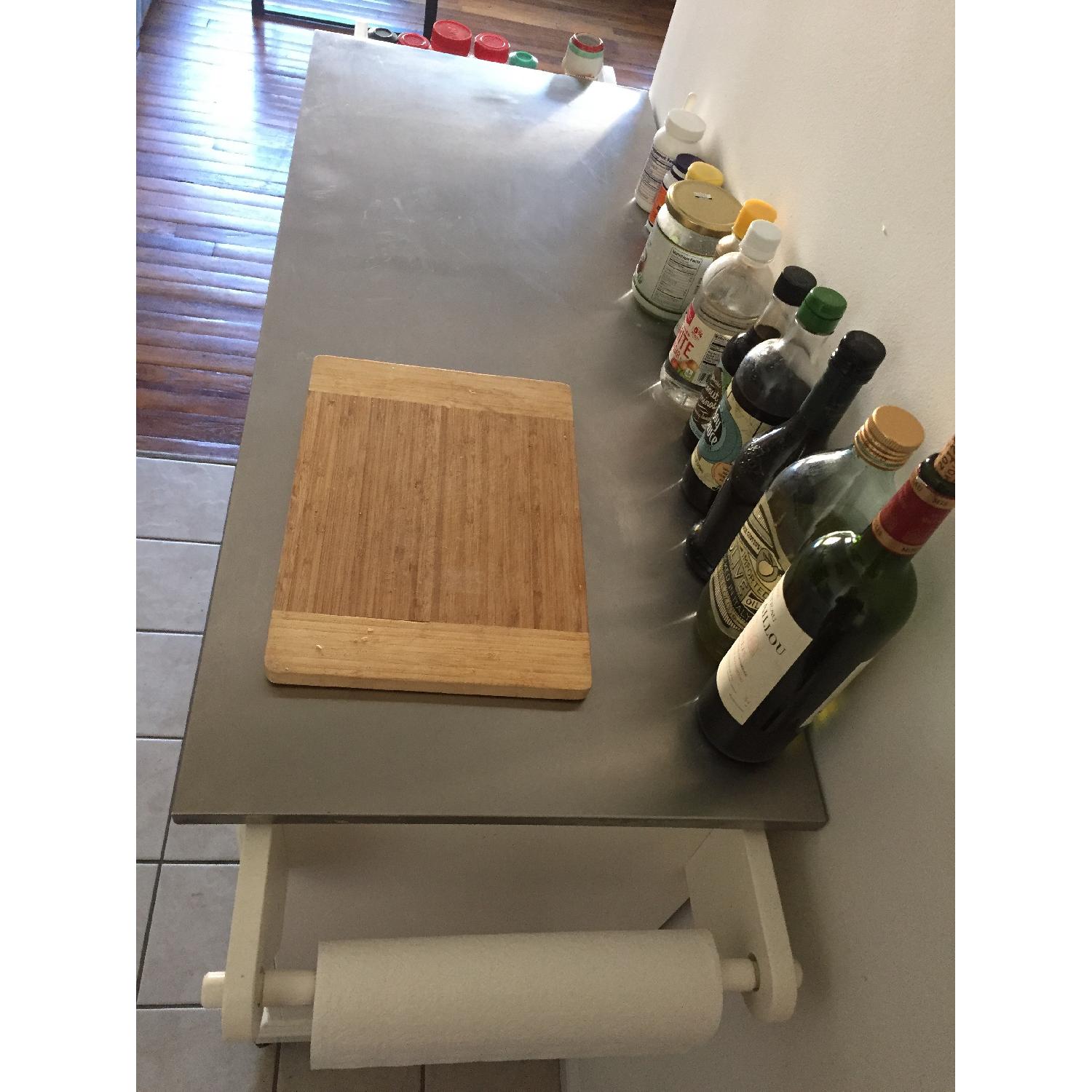 Crosley Rolling Kitchen Cart w/ Stainless Steel Top - image-4