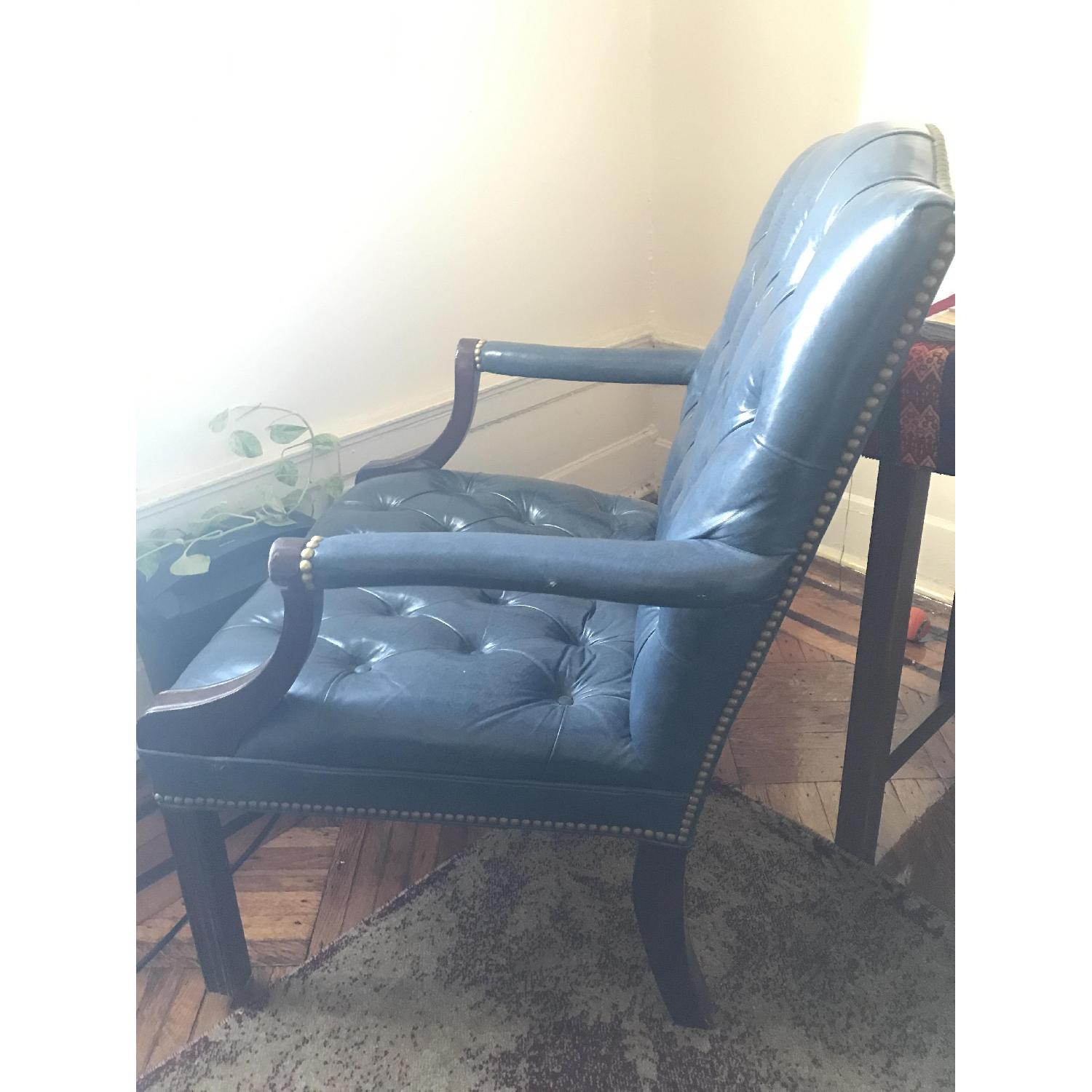 Blue Leather Arm Chair - image-2