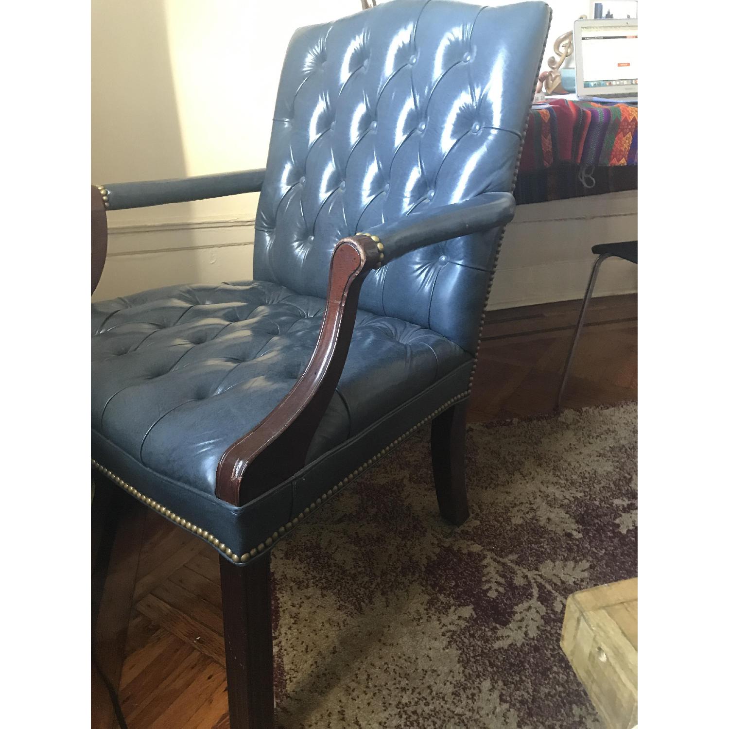 Blue Leather Arm Chair - image-3