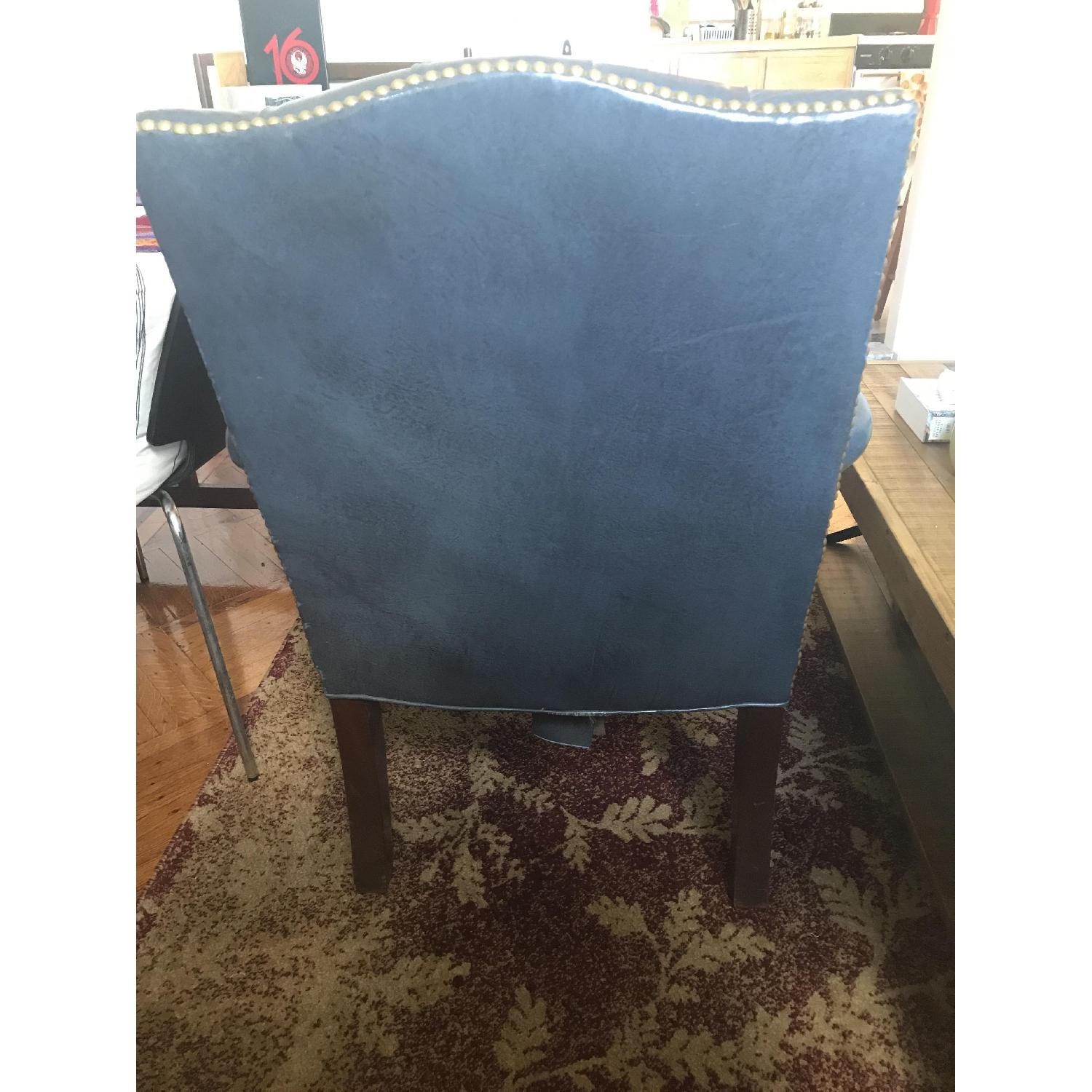 Blue Leather Arm Chair - image-4