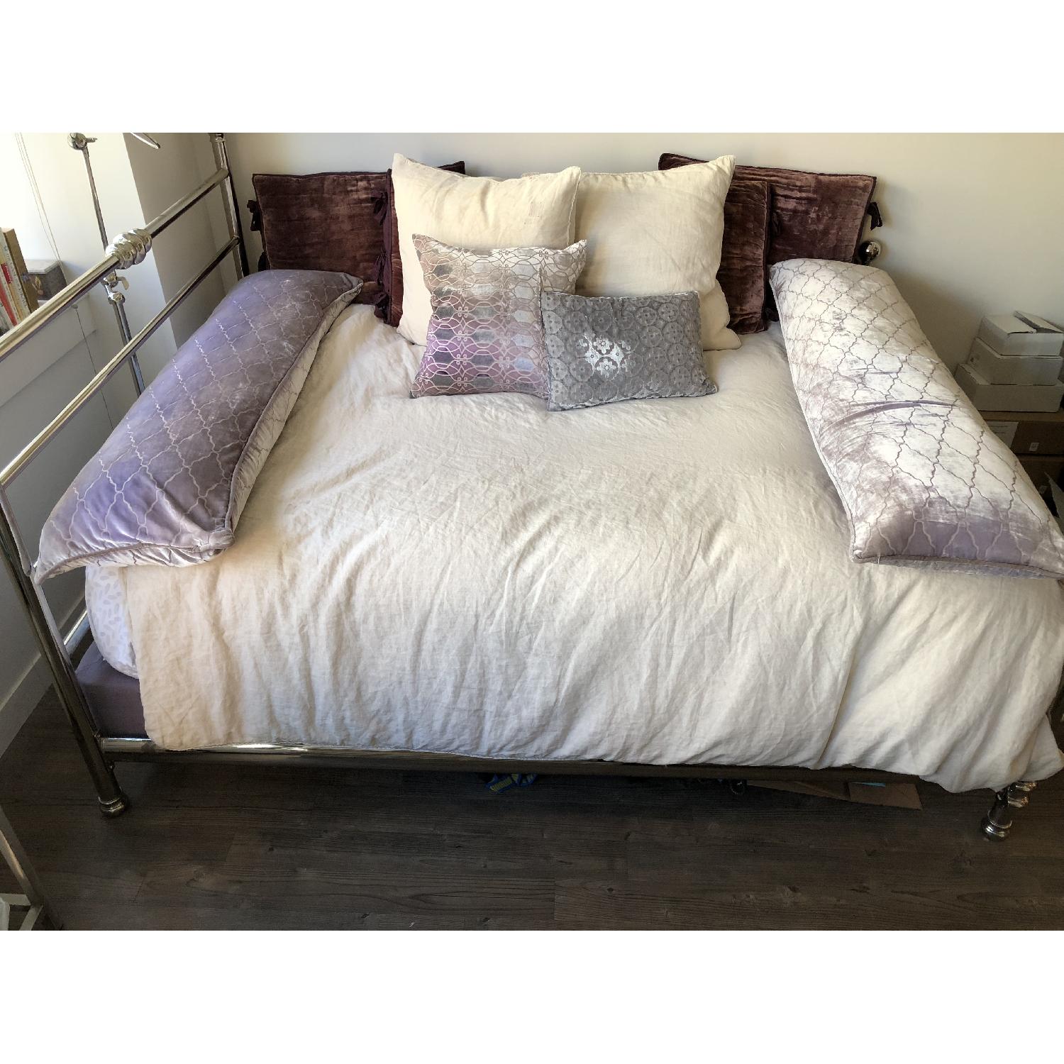 Pottery Barn Polished Nickel Bed Frame - image-1