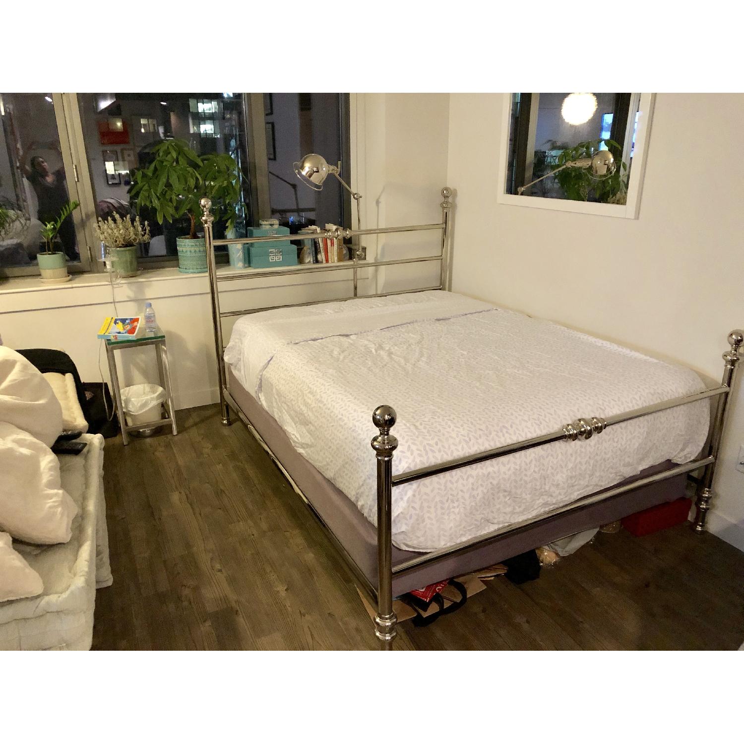Pottery Barn Polished Nickel Bed Frame - image-3