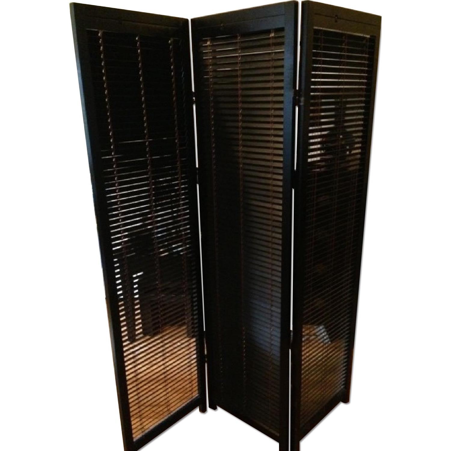 Target Shutter Room Divider in Walnut - image-0
