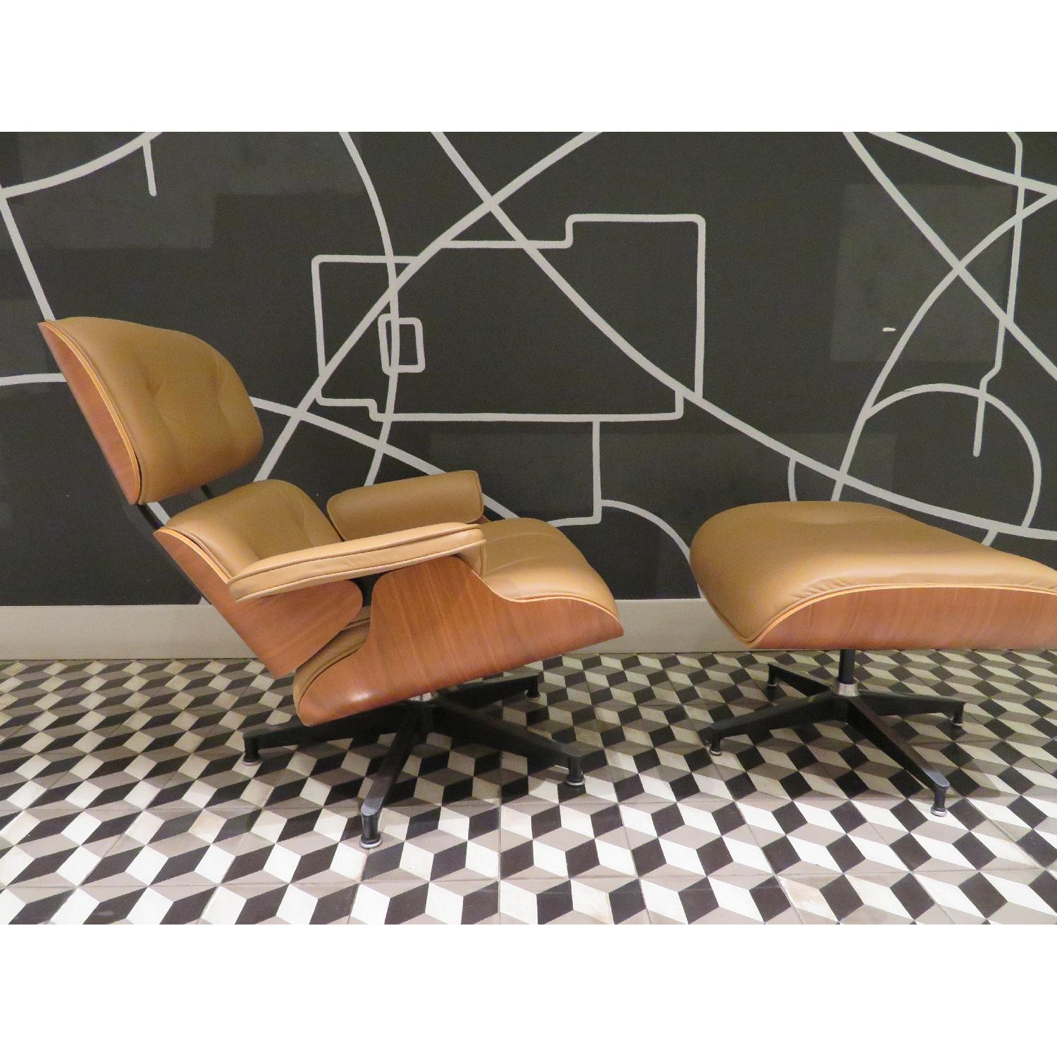 Herman Miller Lounge Chair & Ottoman in Tobacco & Walnut - image-1