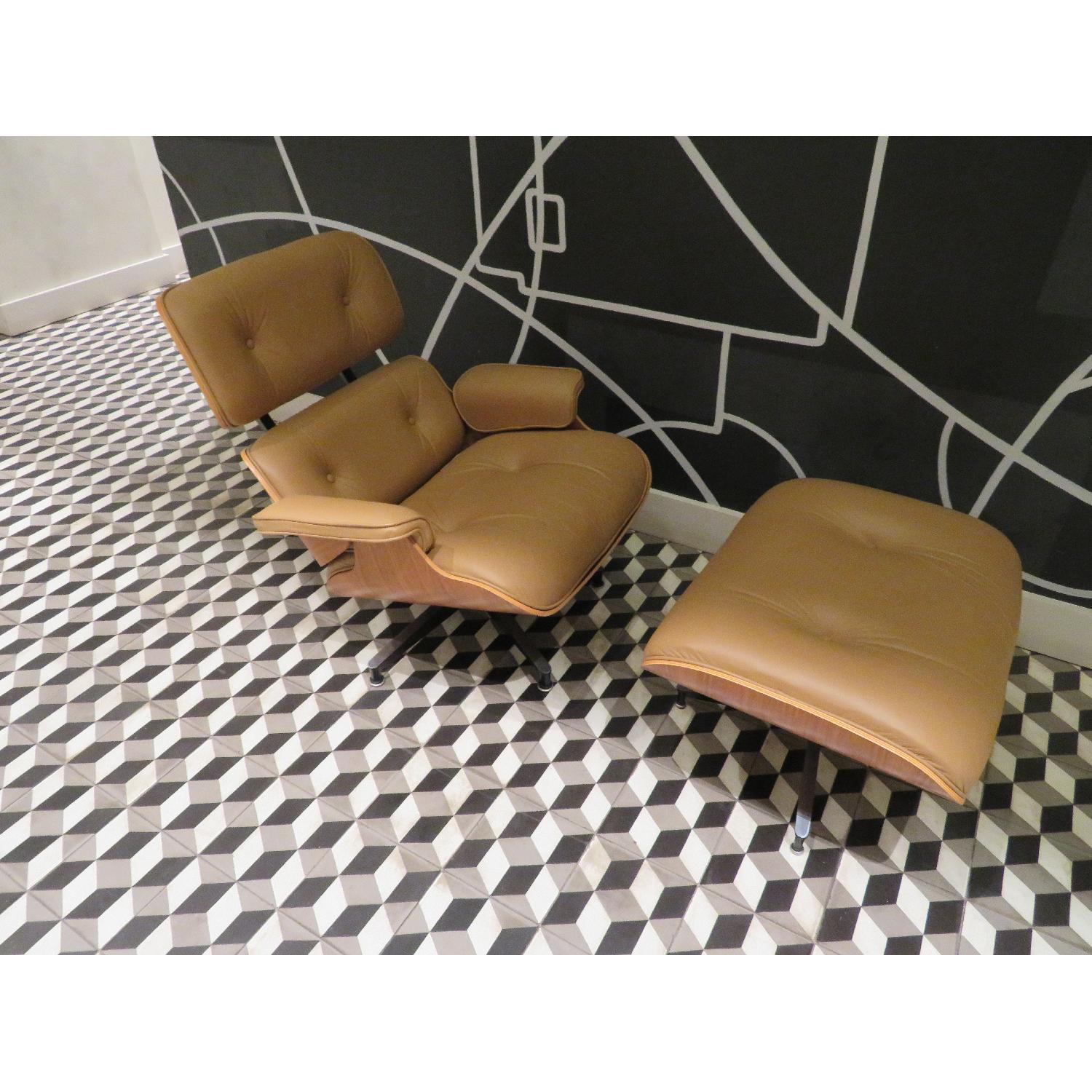 Herman Miller Lounge Chair & Ottoman in Tobacco & Walnut - image-2