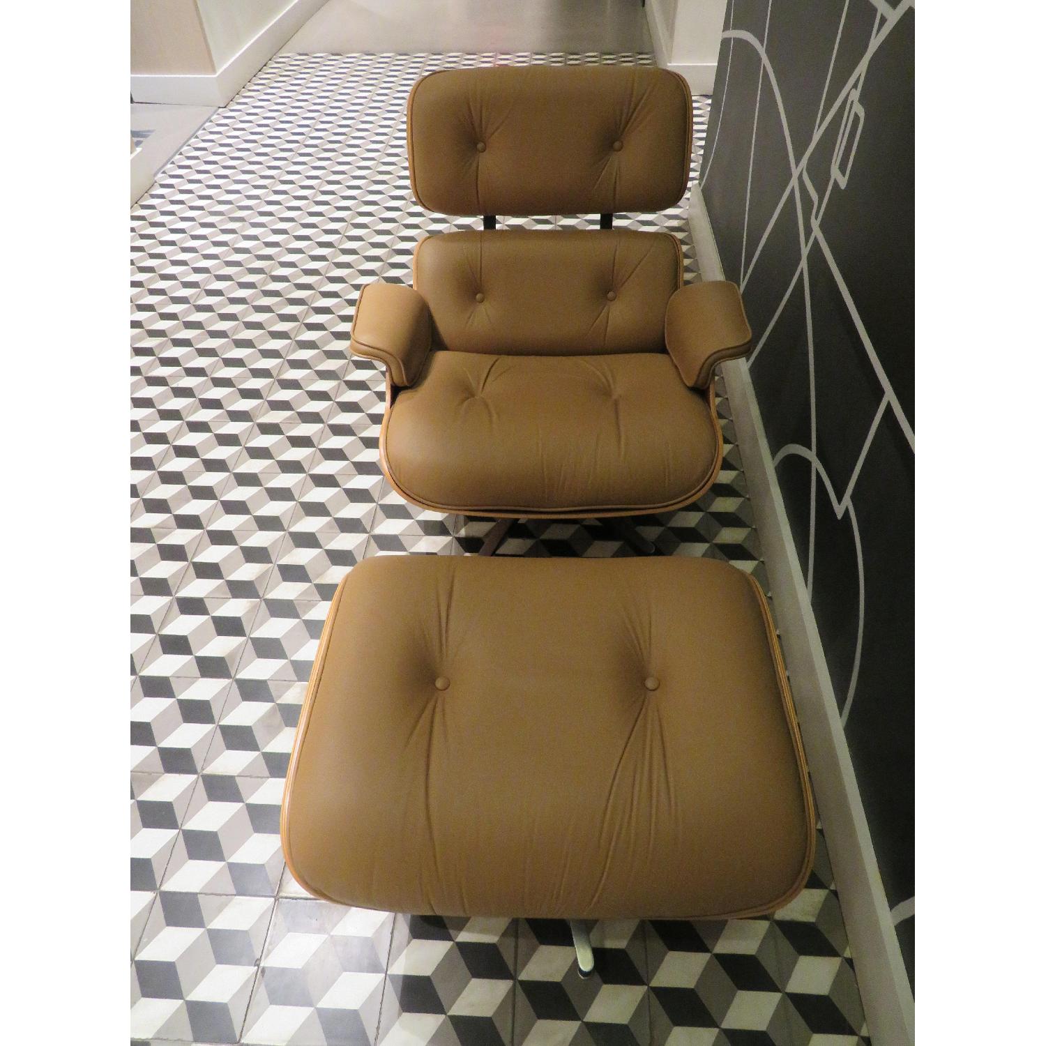 Herman Miller Lounge Chair & Ottoman in Tobacco & Walnut - image-3