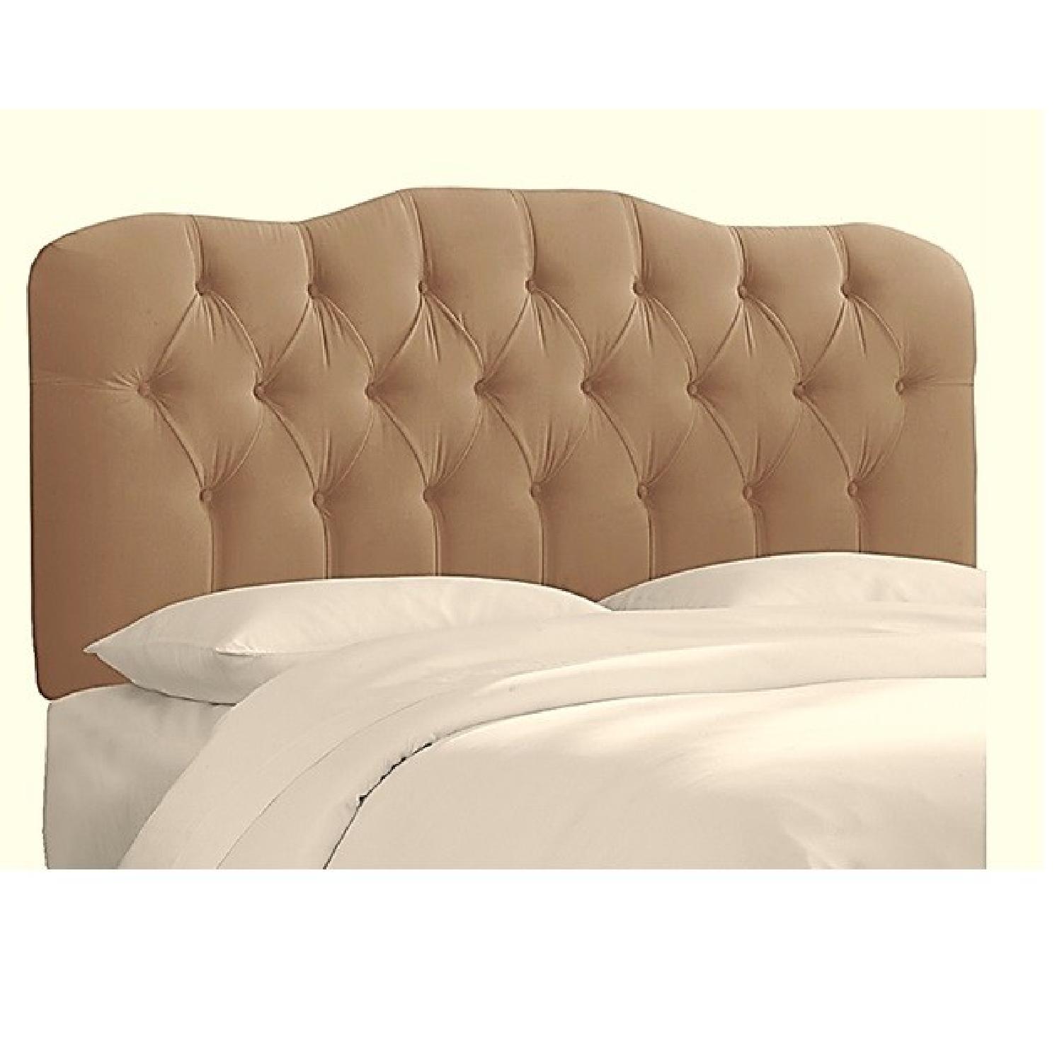 Skyline Furniture Queen Gold Tufted Headboard - image-0