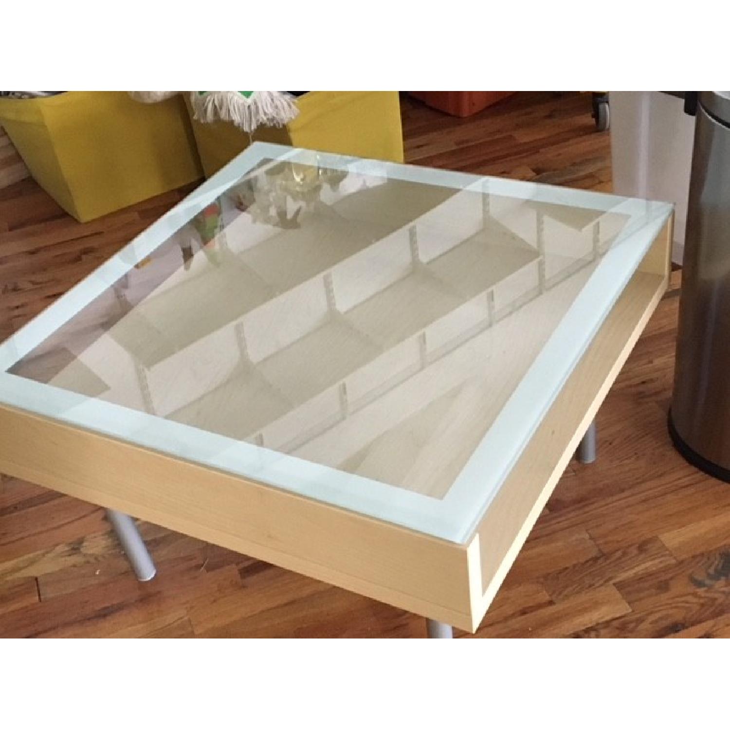 Ikea Magiker Glass Top Coffee Table AptDeco