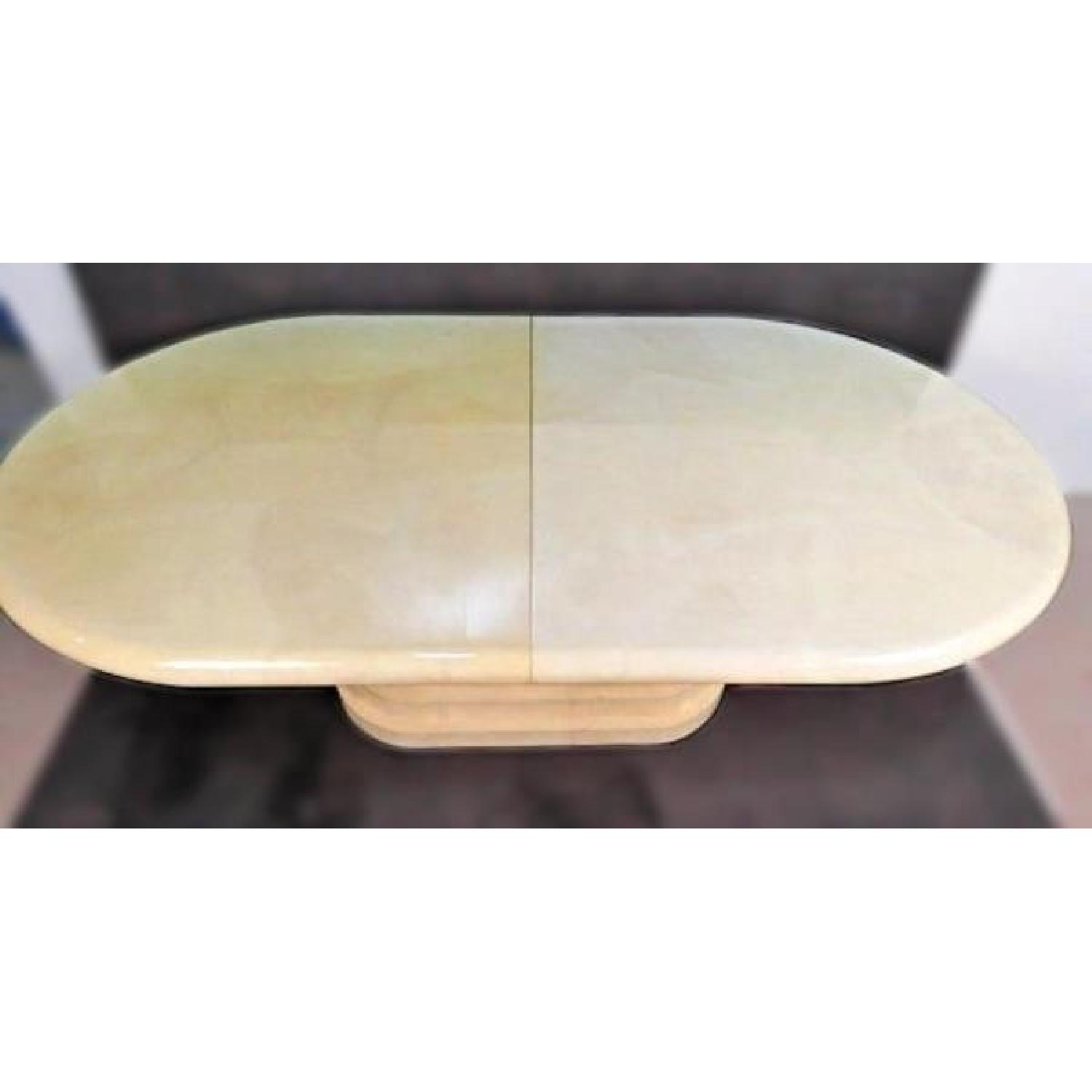 Karl Springer Oval Goatskin Conference/Dining Table - image-1