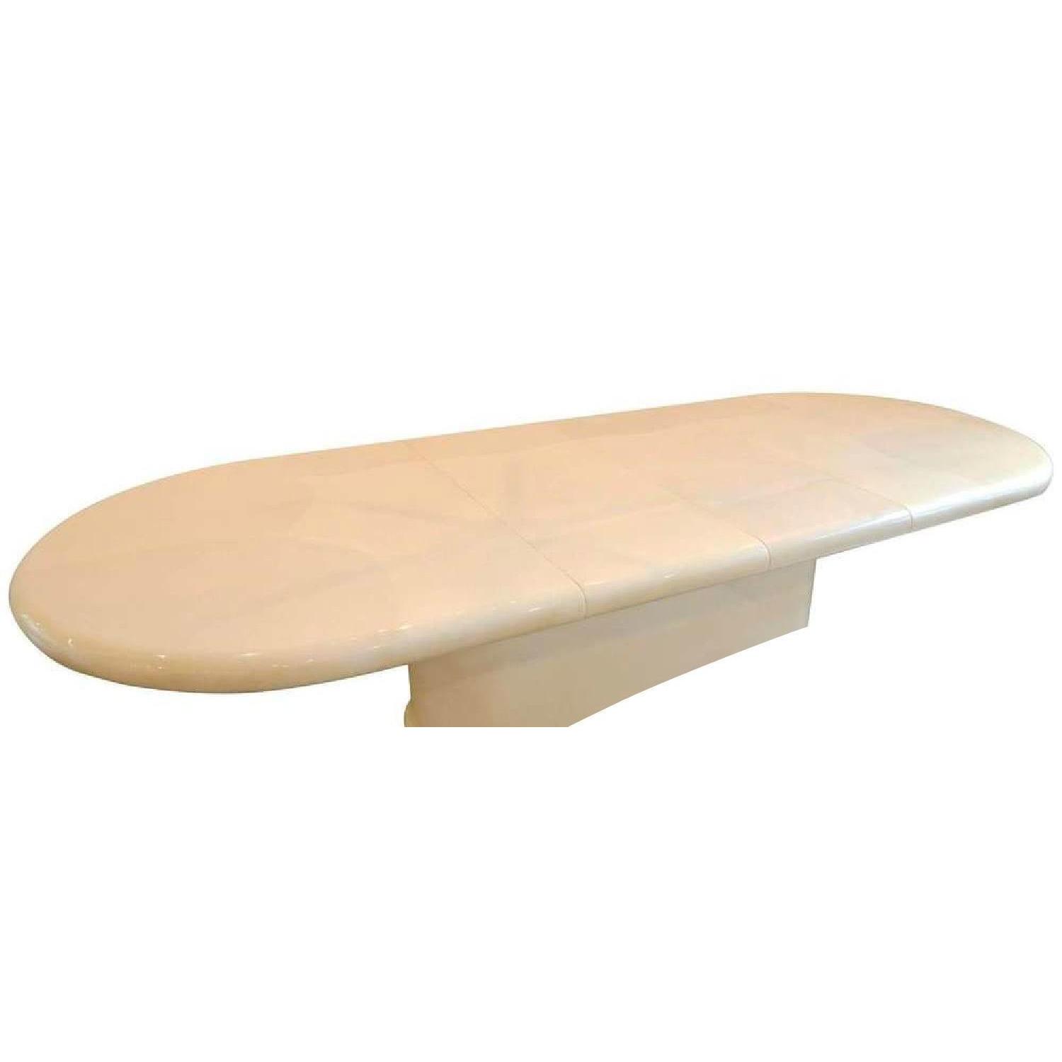 Karl Springer Oval Goatskin Conference/Dining Table - image-5