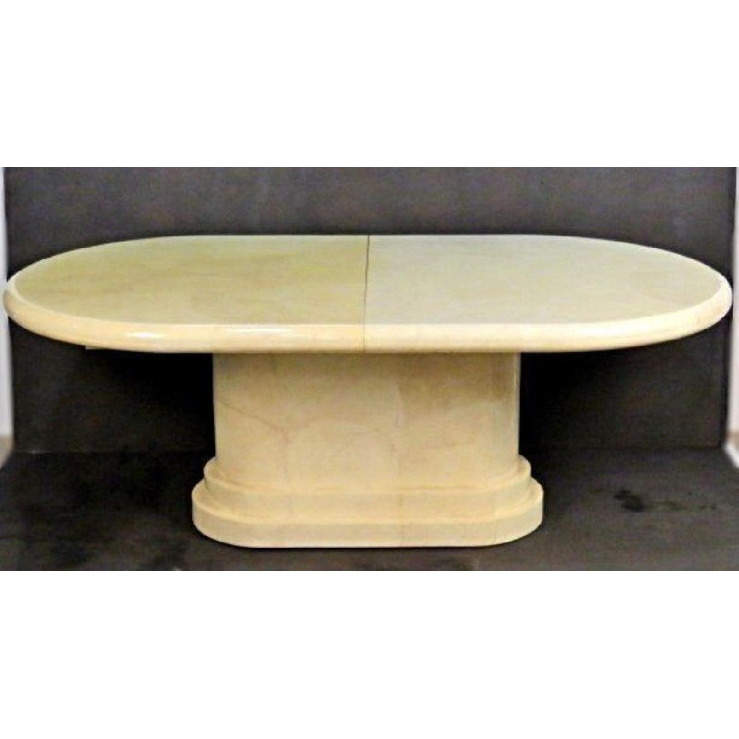 Karl Springer Oval Goatskin Conference/Dining Table - image-6