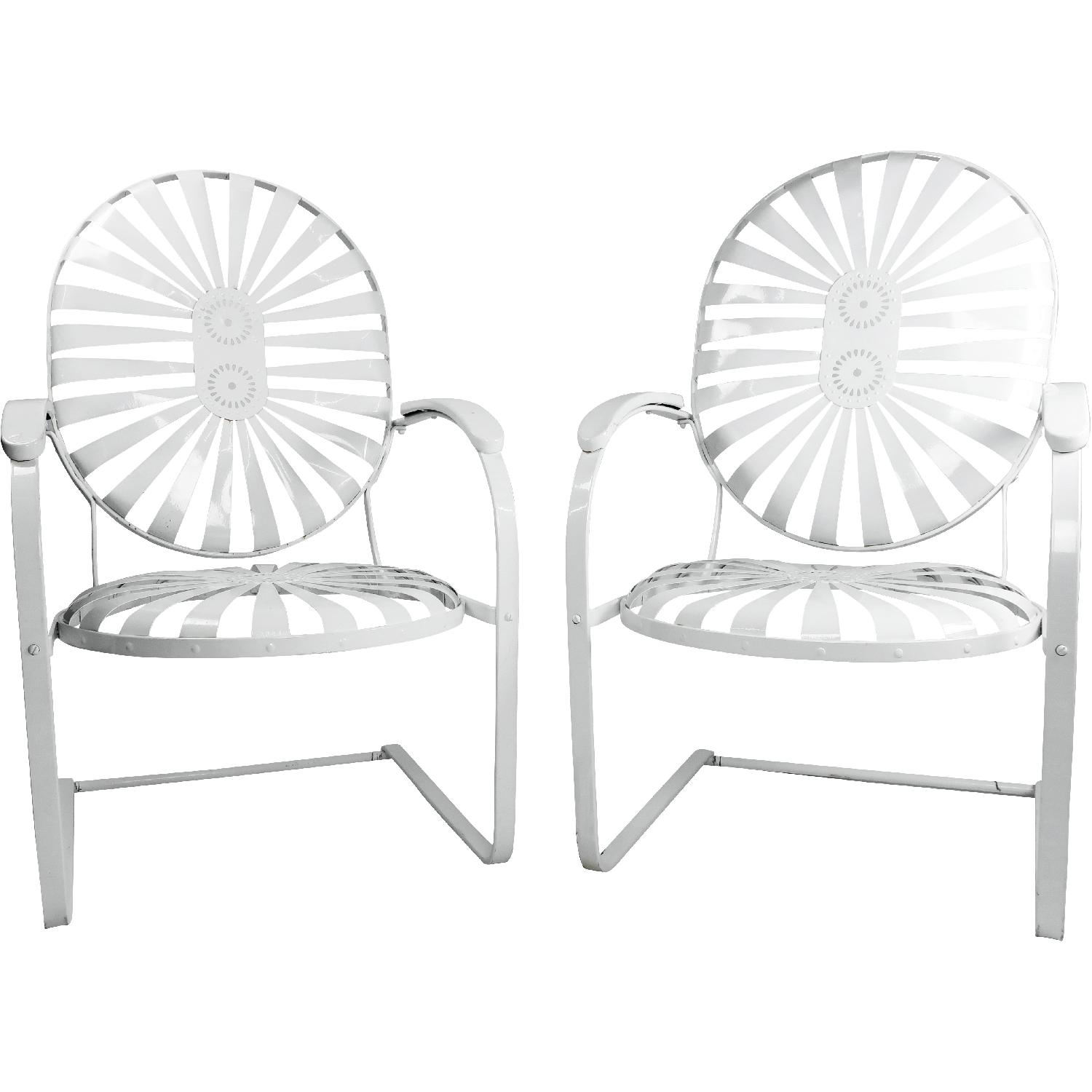 Francois Carre Vintage Sunburst Cantilevered Chair - image-1